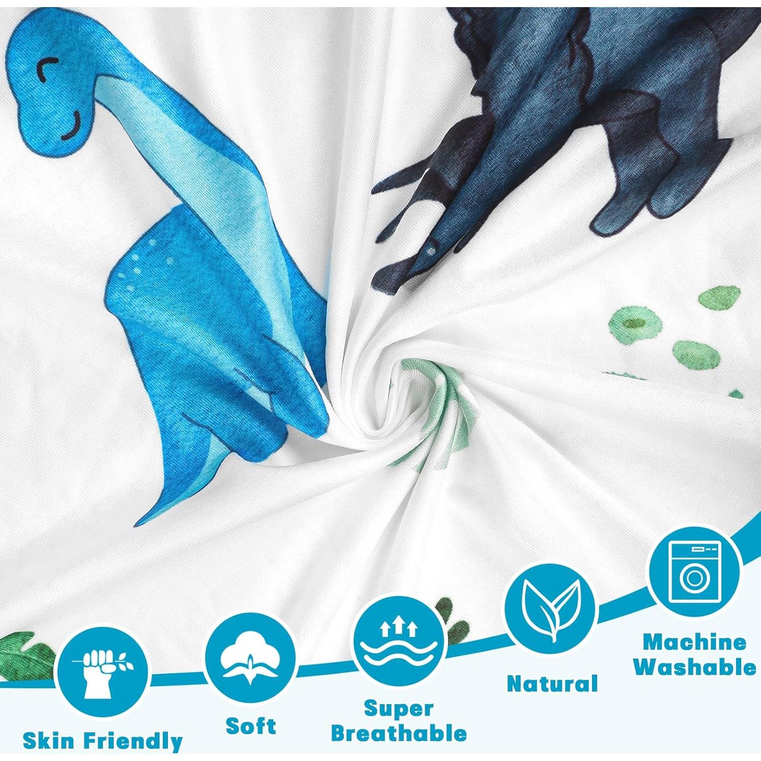 Sábanas ajustables para cuna HNHUAMING 132x71 cm dinosaurio