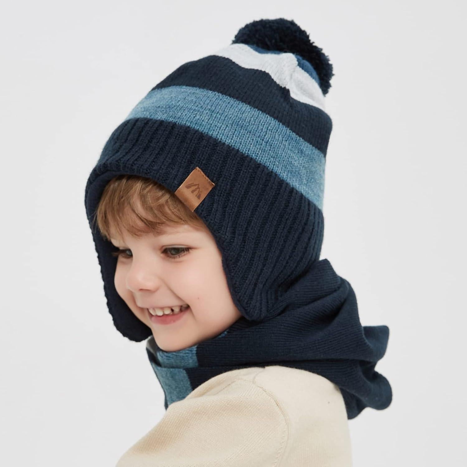 Gorro de Invierno para Niños AHAHA con Orejeras Forrado Polar