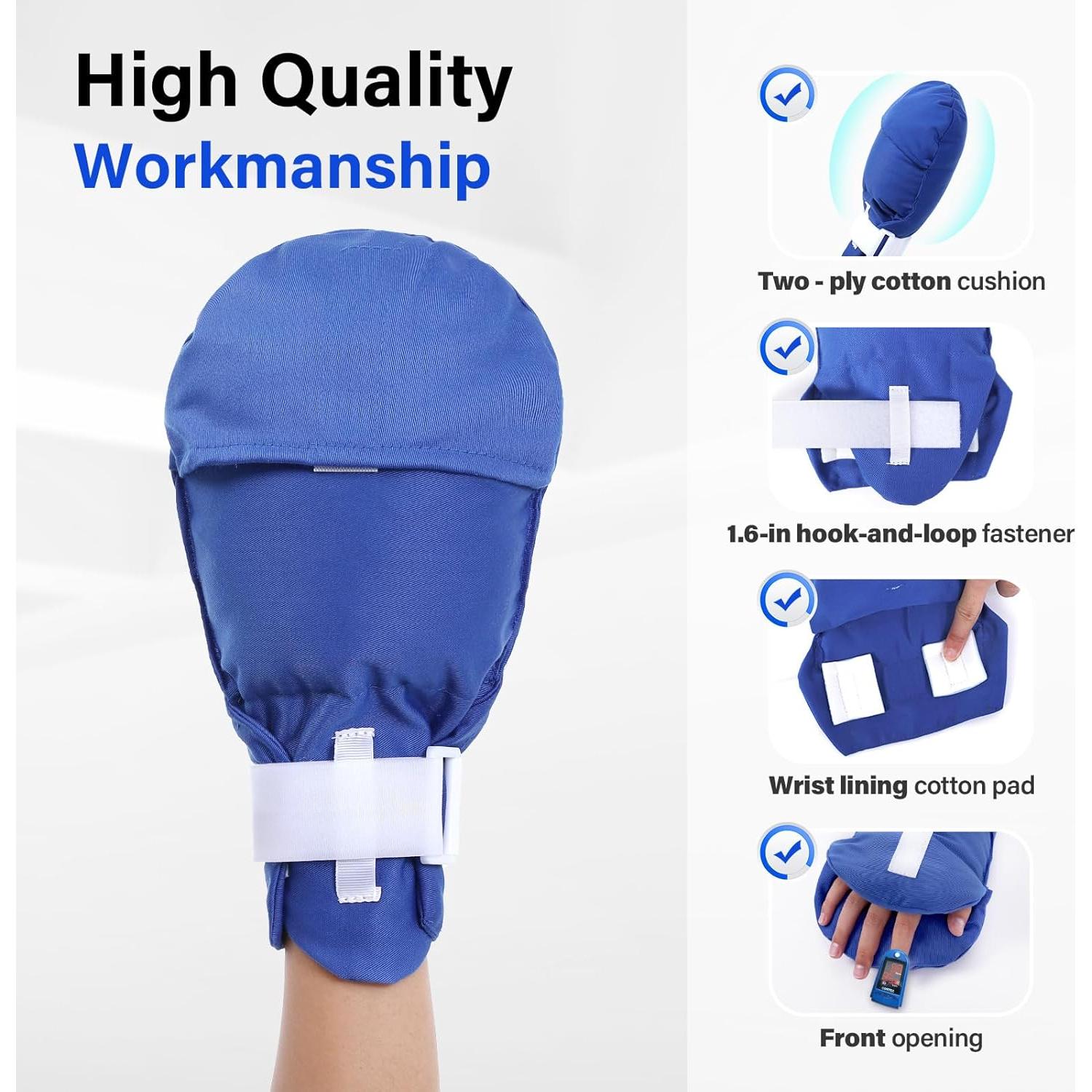 Guantes de Restricción Doble Acolchado para Demencia 2pcs