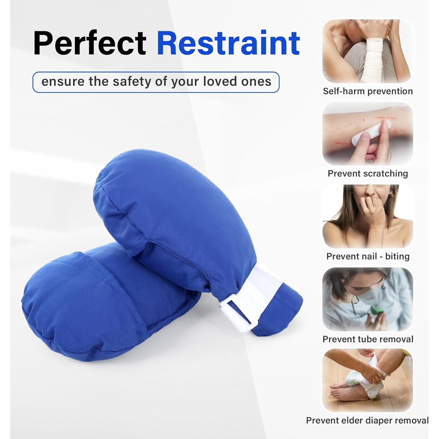 Guantes de Restricción Doble Acolchado para Demencia 2pcs