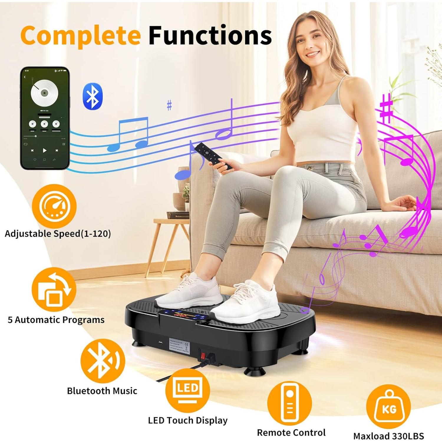 Placa de Vibración KEMLDIVS con Bluetooth y Pantalla Táctil