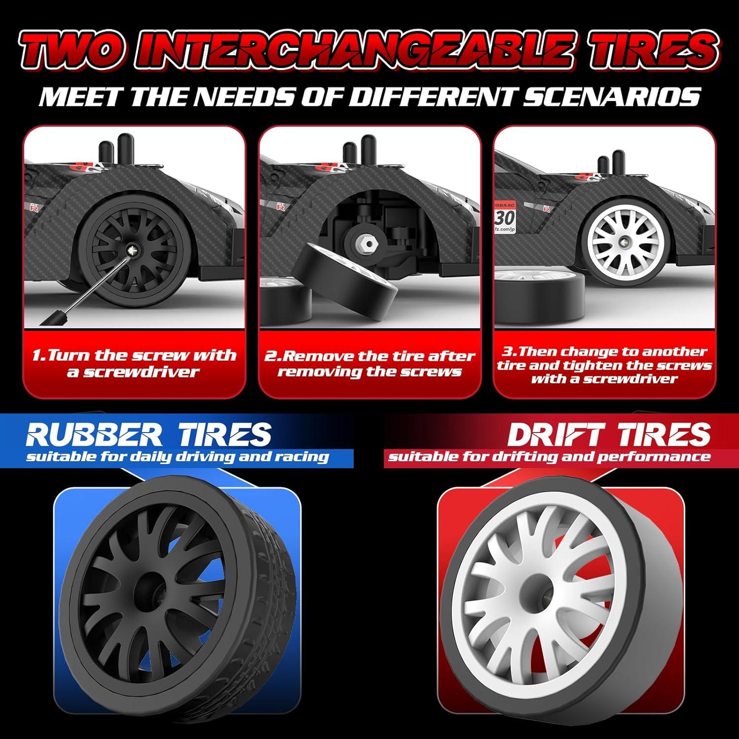 Coche RC Drift EversaleT GT-20A 1:20 4WD 22 km/h LED