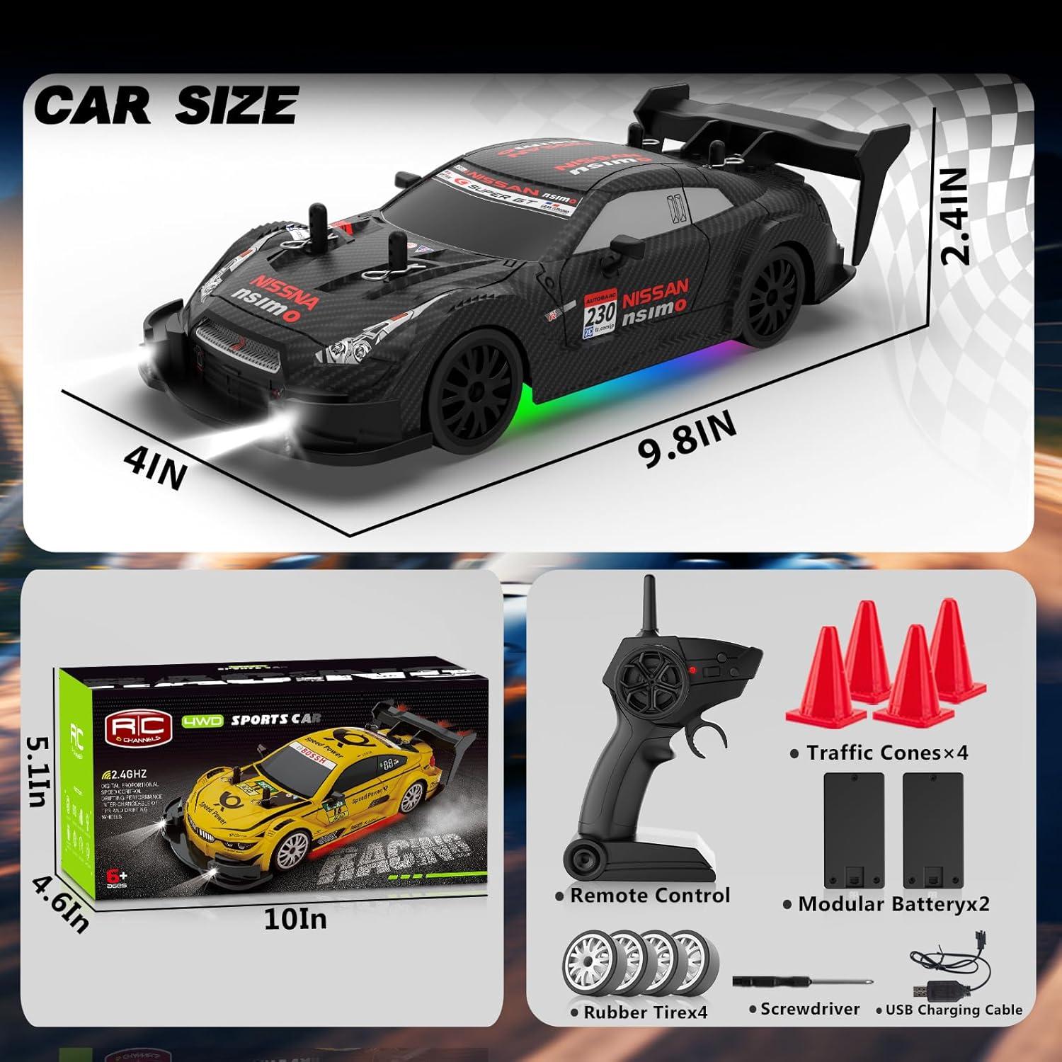 Coche RC Drift EversaleT GT-20A 1:20 4WD 22 km/h LED