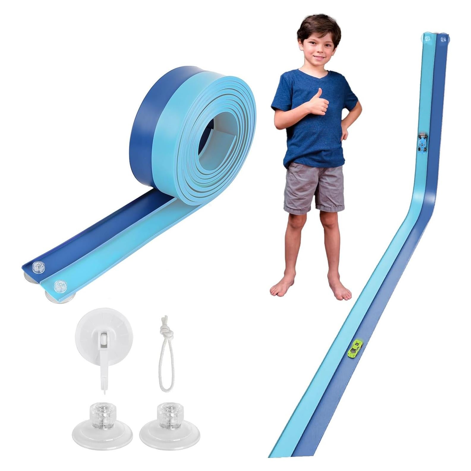 Juego de Pista de Carreras Flexible Azul LEEUDCOI 4.6m para 3+ años