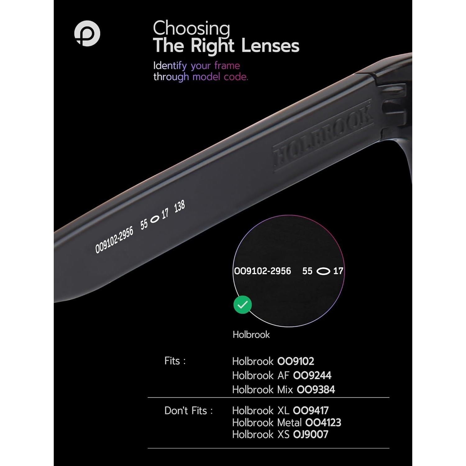 Lentes de Reemplazo PapaViva para Oakley Holbrook OO9102 55mm