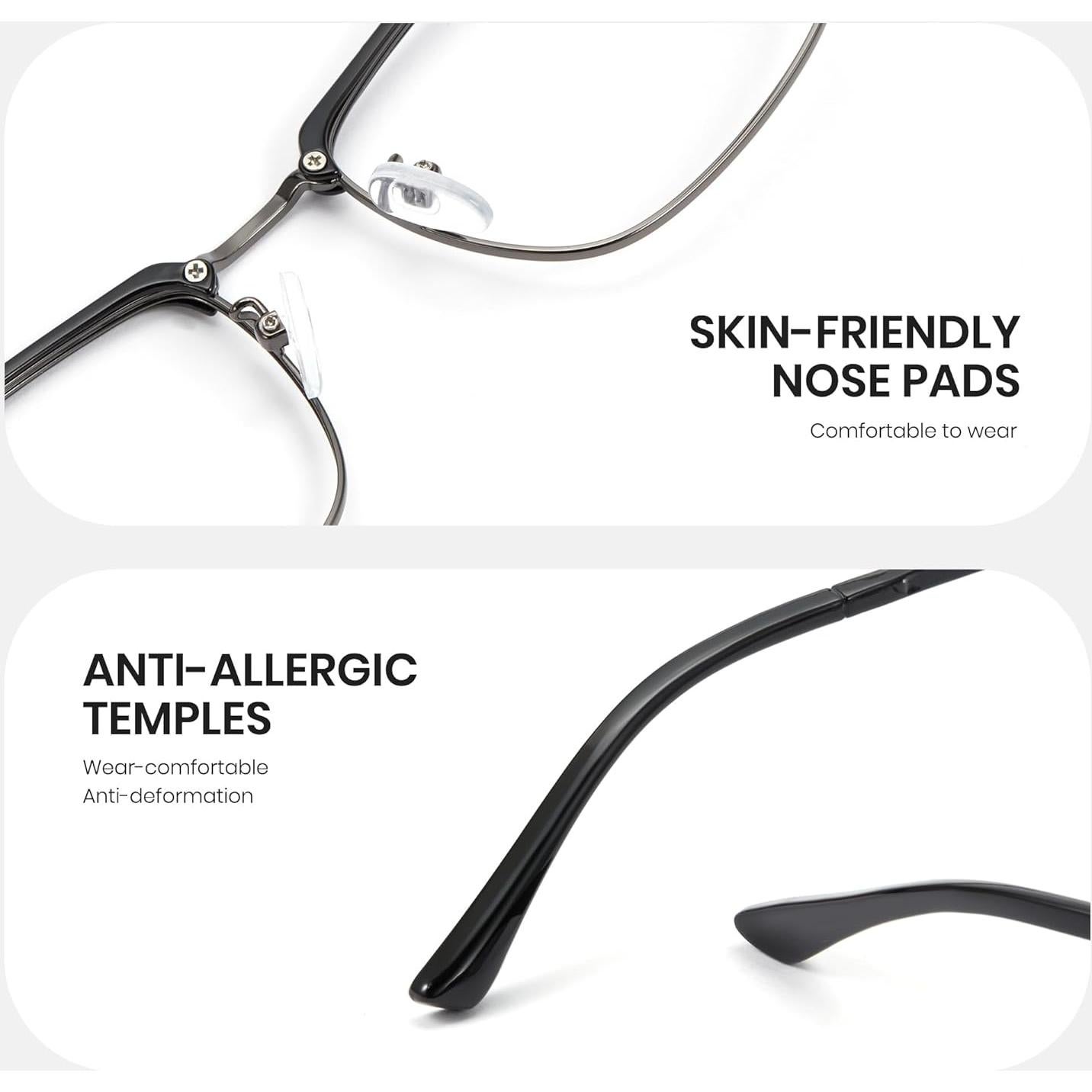 Gafas de luz azul Cyxus 8133T08 para hombres - Marco metal TR90