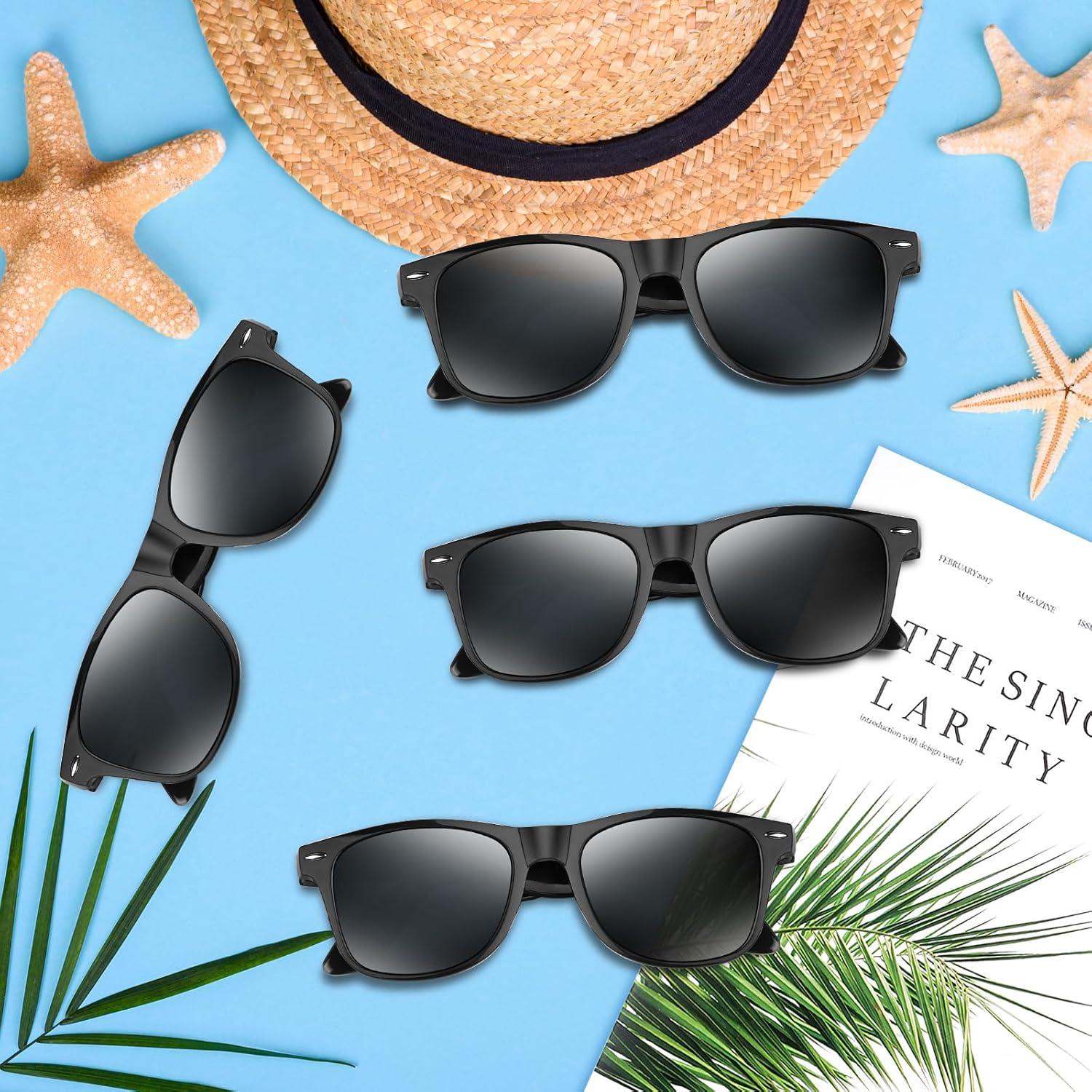 Paquete de 6 Gafas de Sol Negras Retro UV400 para Adultos