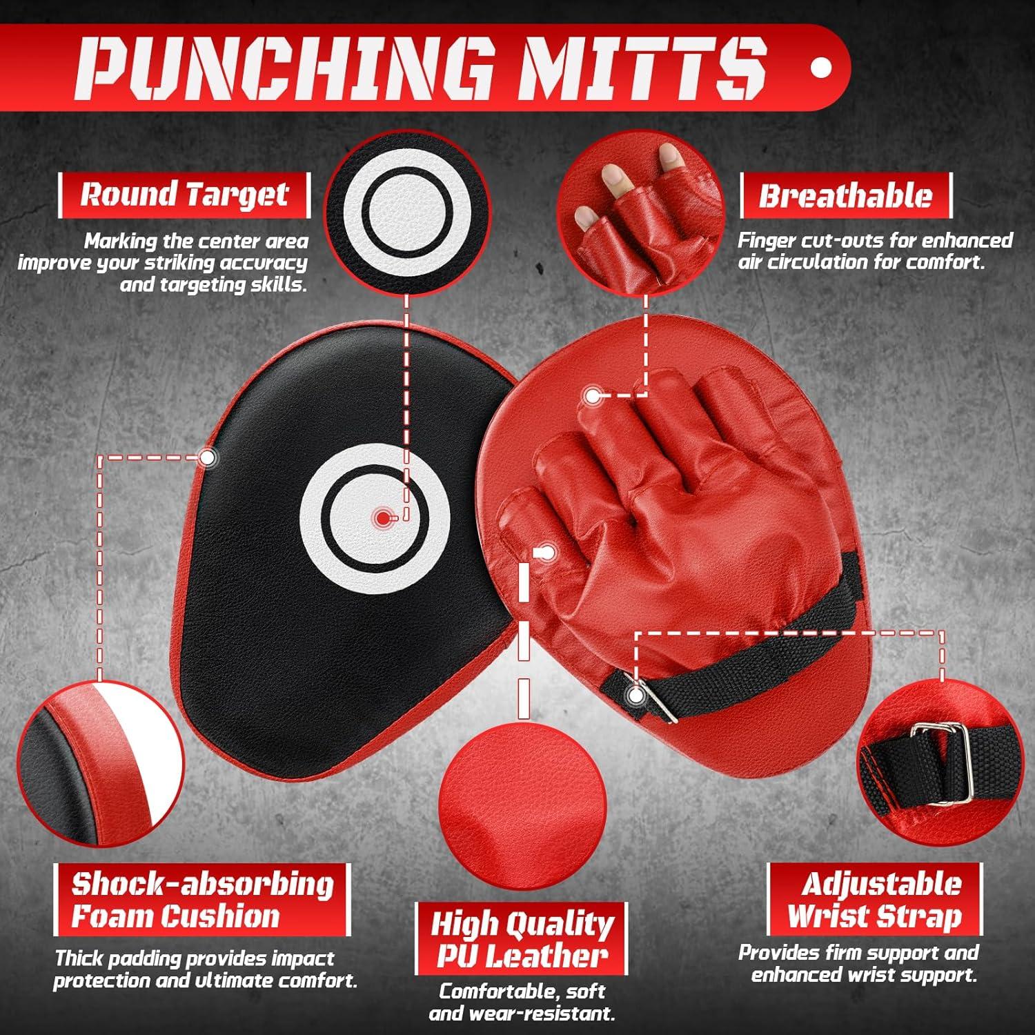 Mitones Curvados de Boxeo YORWHIN - Entrenamiento Unisex Rojo