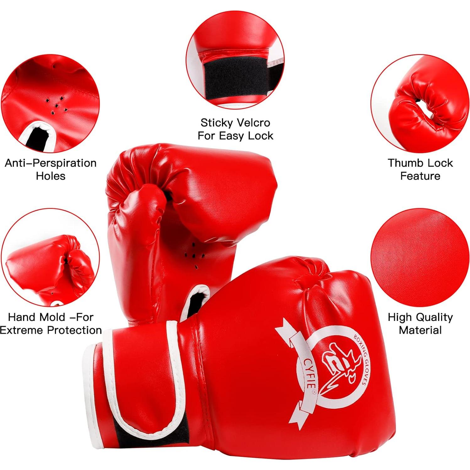 SEISSO Kit de Boxeo para Niños - Guantes 6oz y Almohadillas