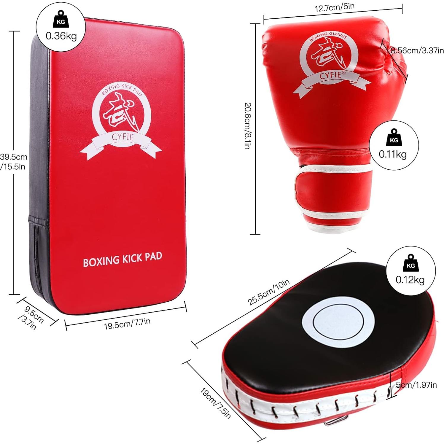 SEISSO Kit de Boxeo para Niños - Guantes 6oz y Almohadillas
