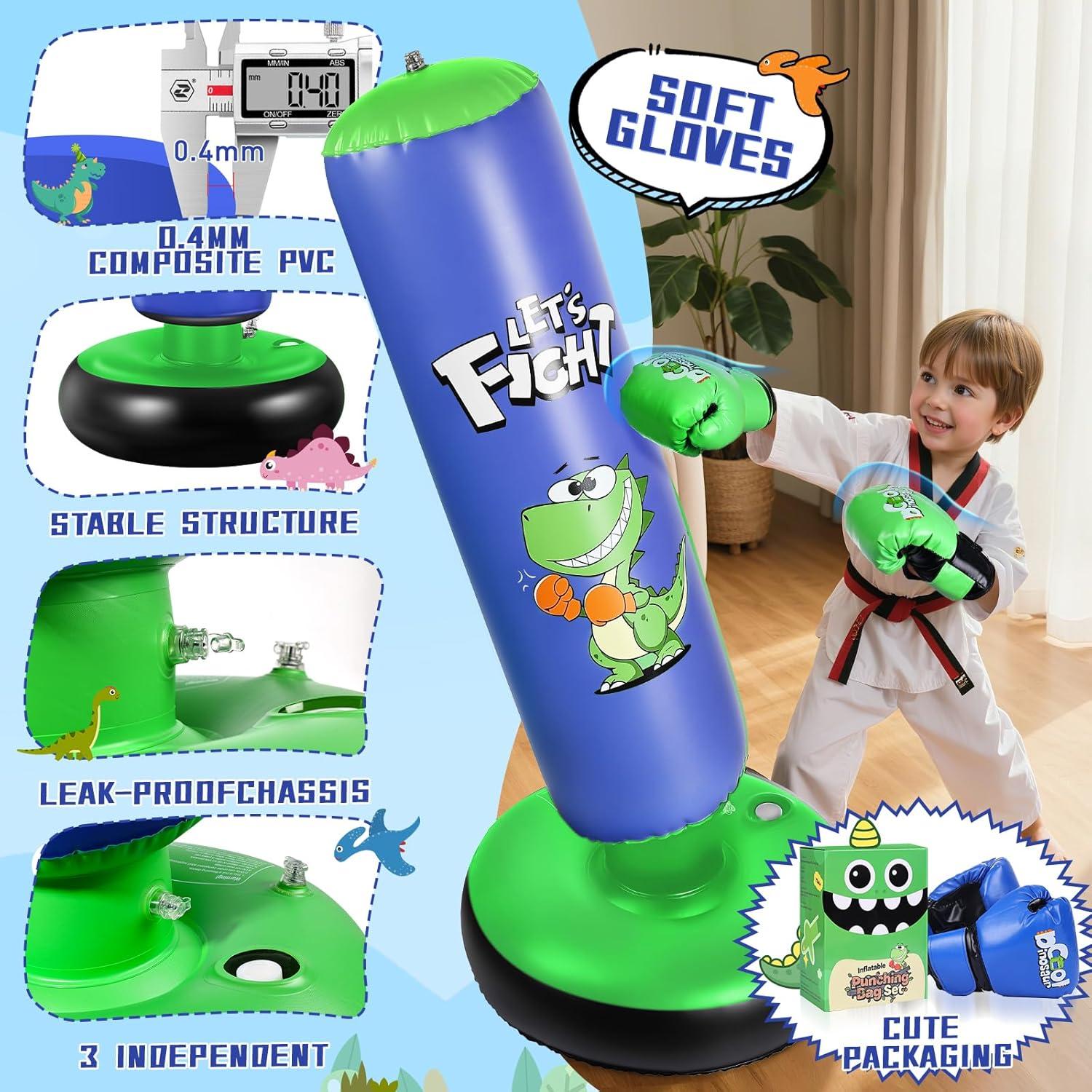 Bolsa de Boxeo Inflable Esnowlee 121.92 cm con Guantes