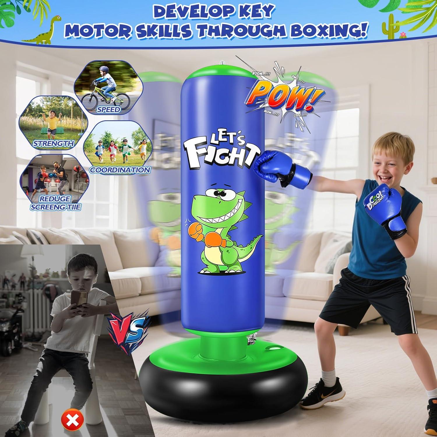 Bolsa de Boxeo Inflable Esnowlee 121.92 cm con Guantes