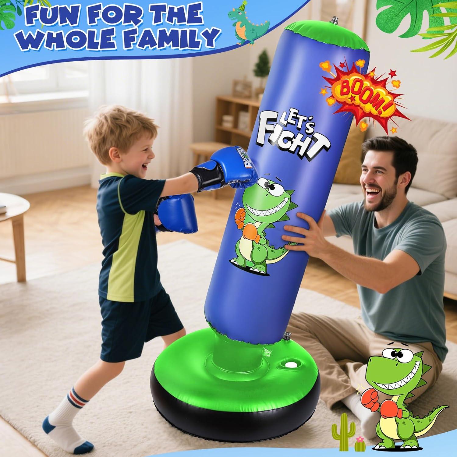 Bolsa de Boxeo Inflable Esnowlee 121.92 cm con Guantes