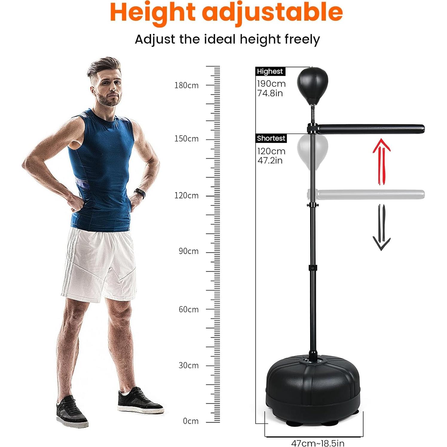 Barra de Boxeo Ajustable INNOLIFE con Saco Giratorio 119-190 cm