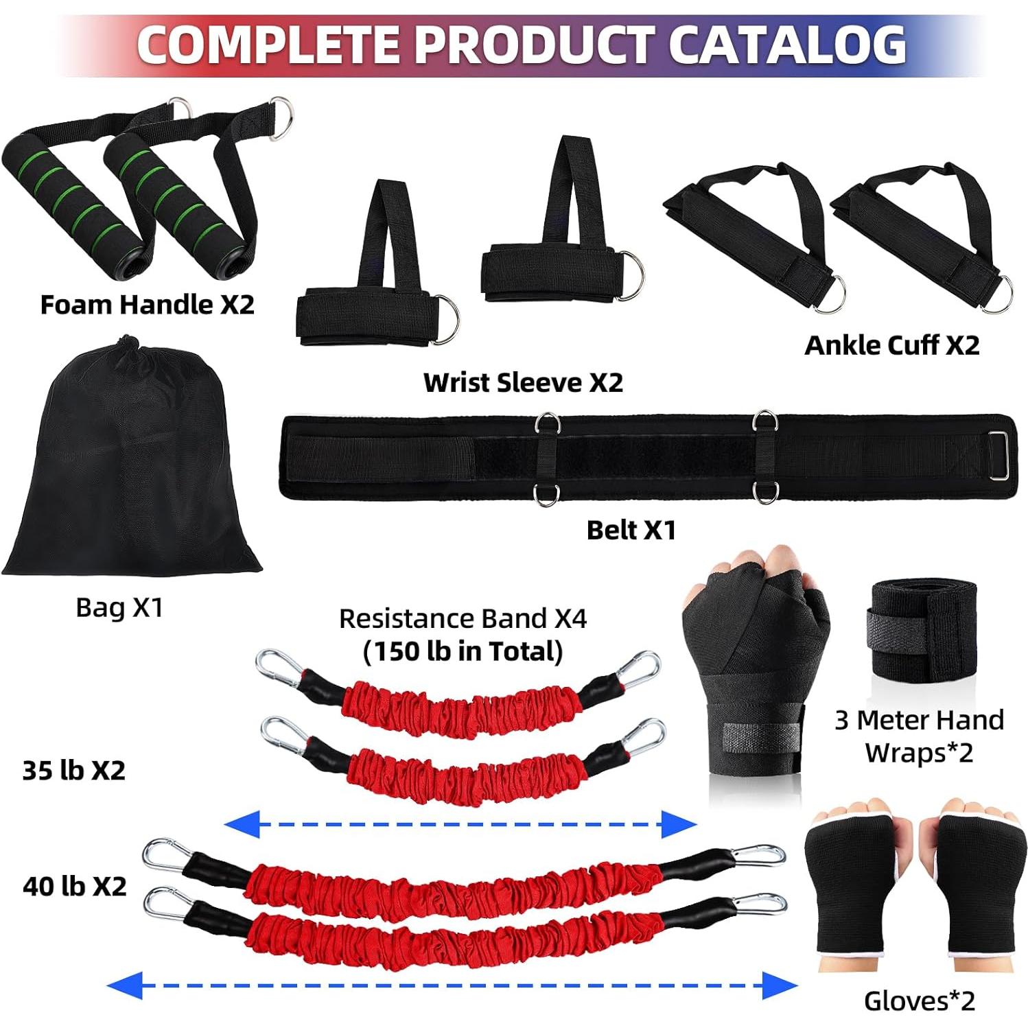 Juego de Bandas de Resistencia YORWHIN 150 lbs para Boxeo