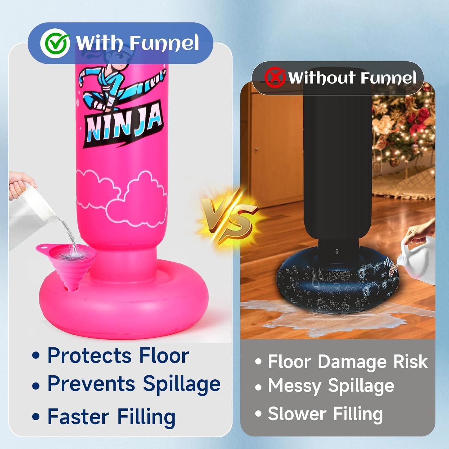Bolsa de Boxeo Inflable Onirii Ninja Rosa 66" para Niños