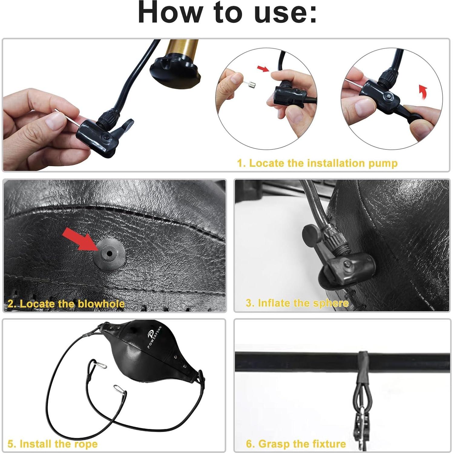 Bolsa de Boxeo de Velocidad Doble Cabeza Powerfeng PVC