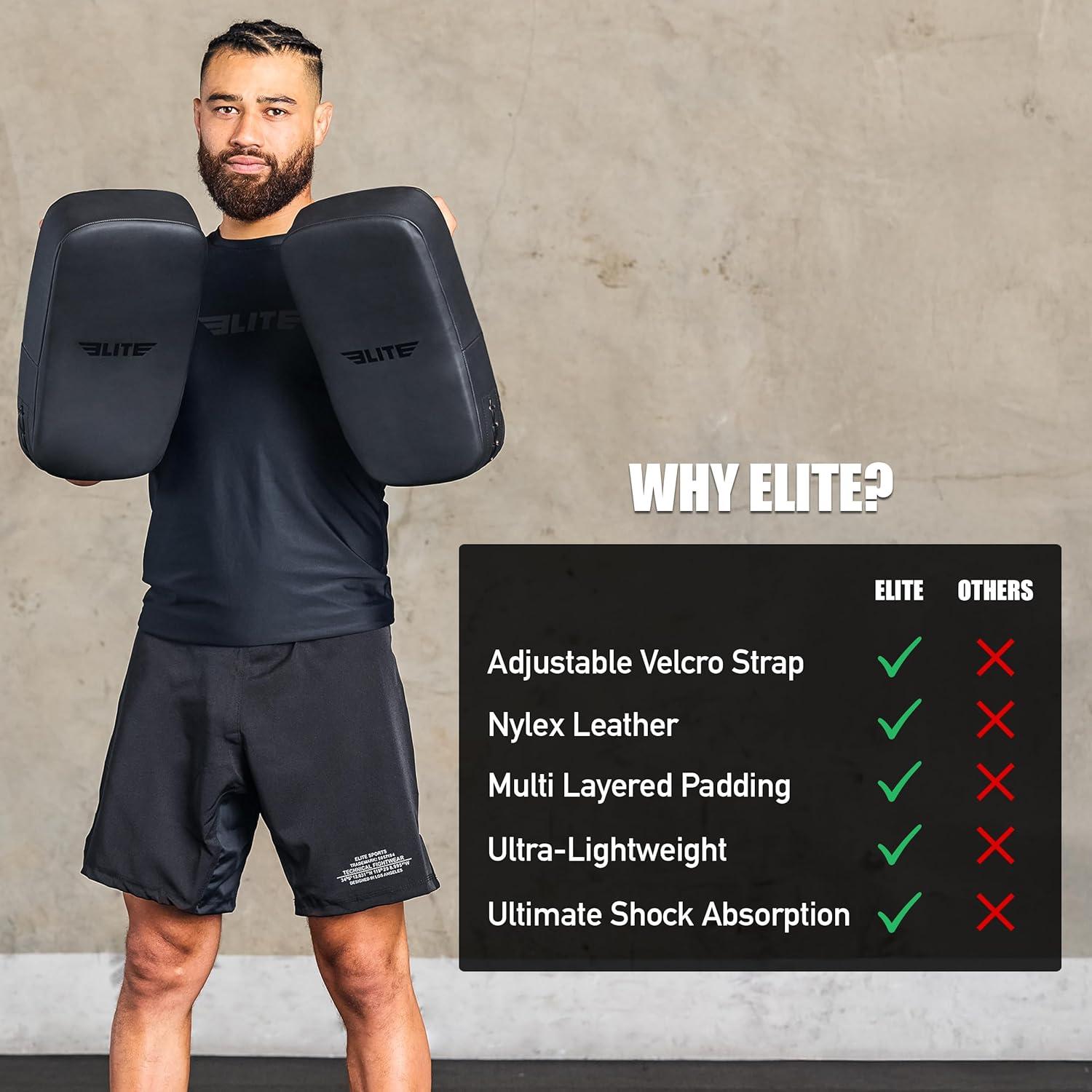 Almohadilla de Patadas Muay Thai Elite Sports - Negro Sólido