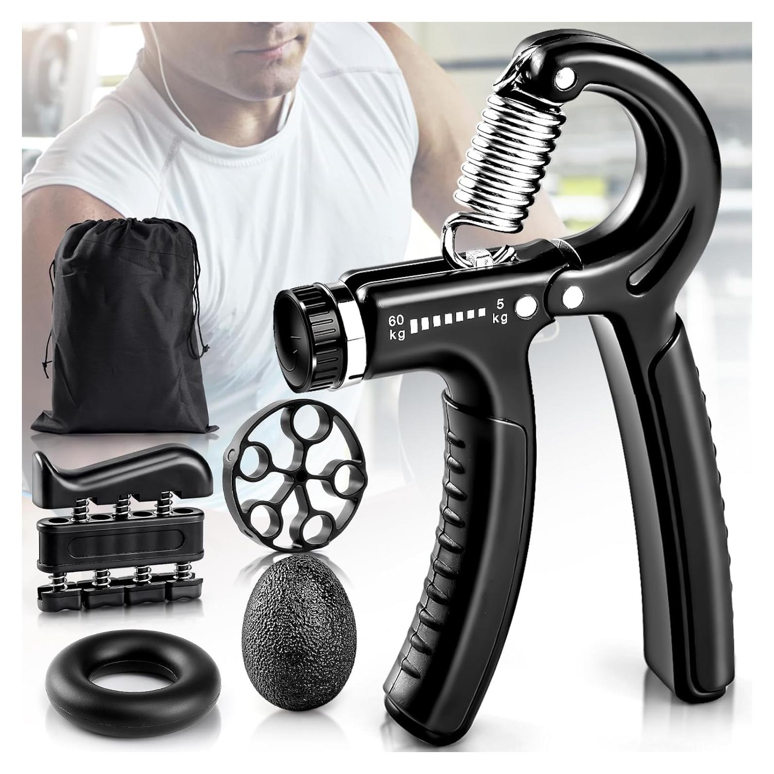 Entrenador de Fuerza de Agarre BLEUM CADE, Kit 5 Dispositivos Ajustables