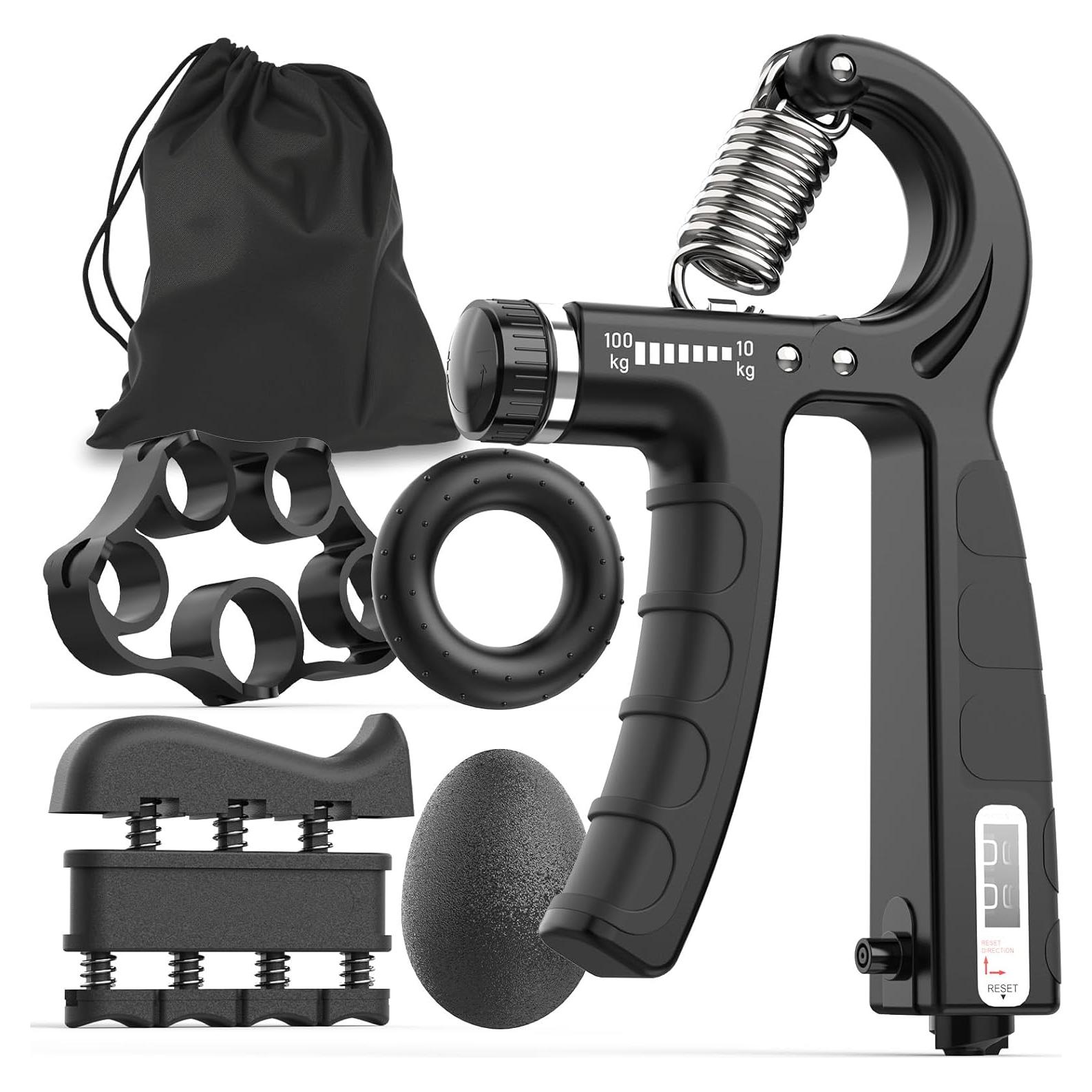 Fortalecedor de Agarre JKSHMYT Ajustable 10kg-100kg con Conteo