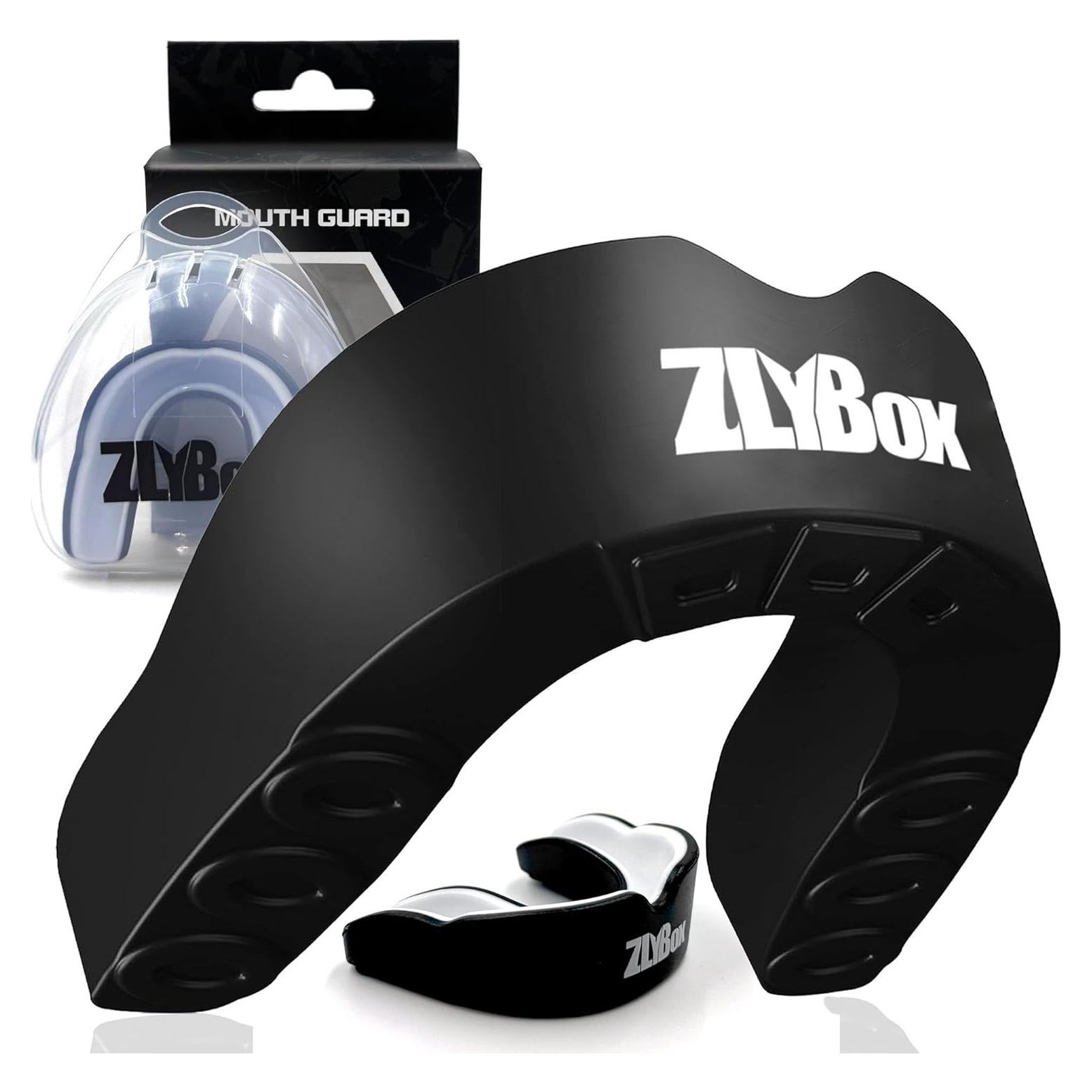 Protector Bucal Deportivo Doble Capa ZLYBox-01 Negro Blanco