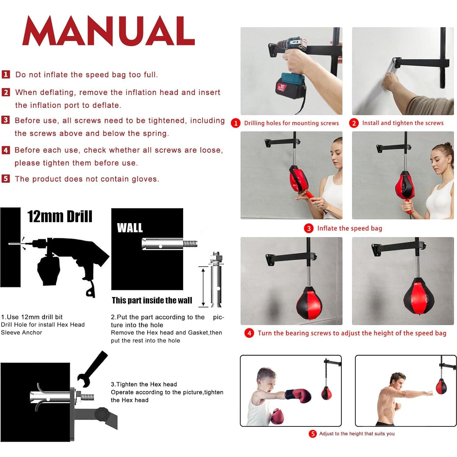 Bolsa de Velocidad ADALT LION Ajustable para Boxeo 67cm