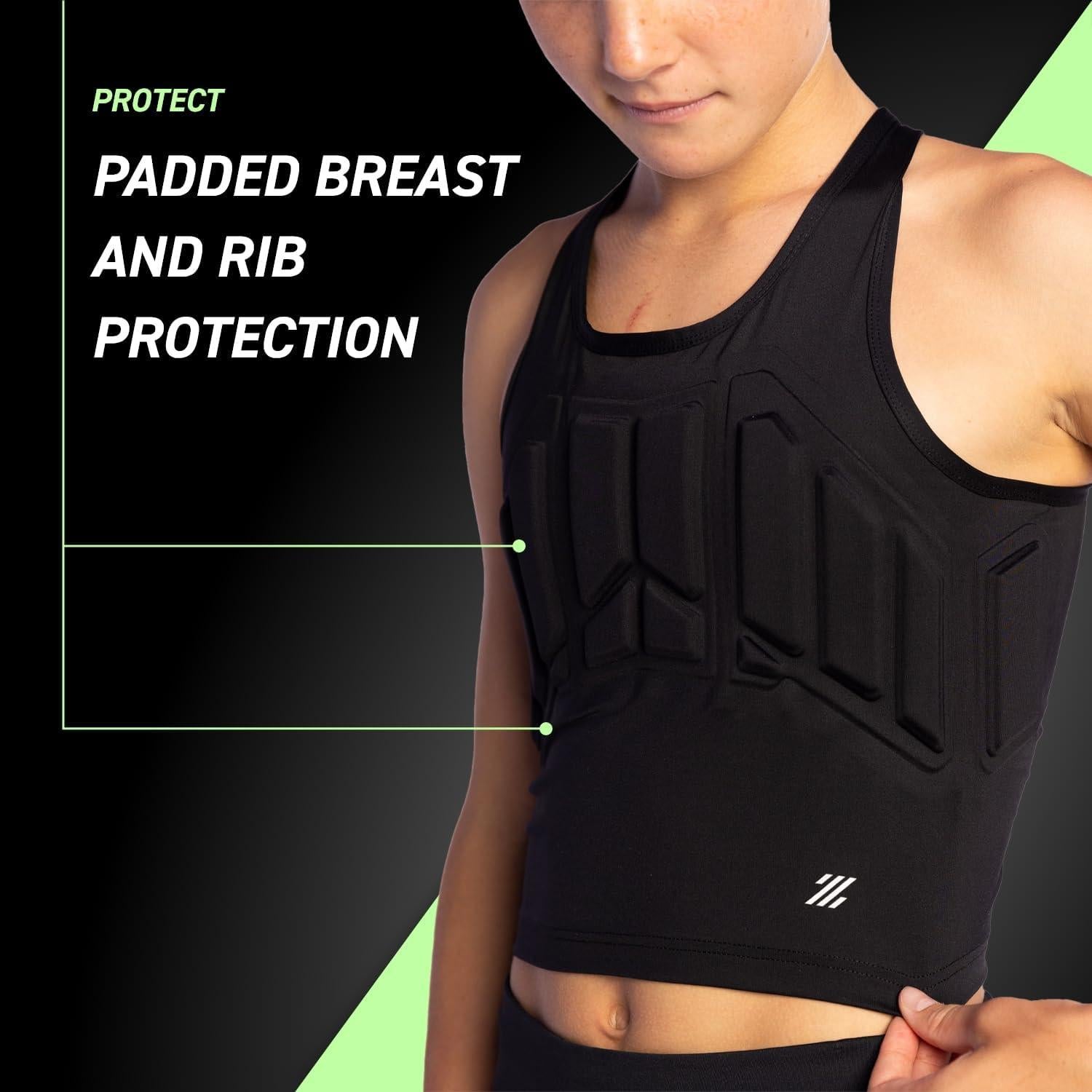 Chaleco Protector de Pecho Zena Sport Juvenil - Niñas 7-13 Años - Negro