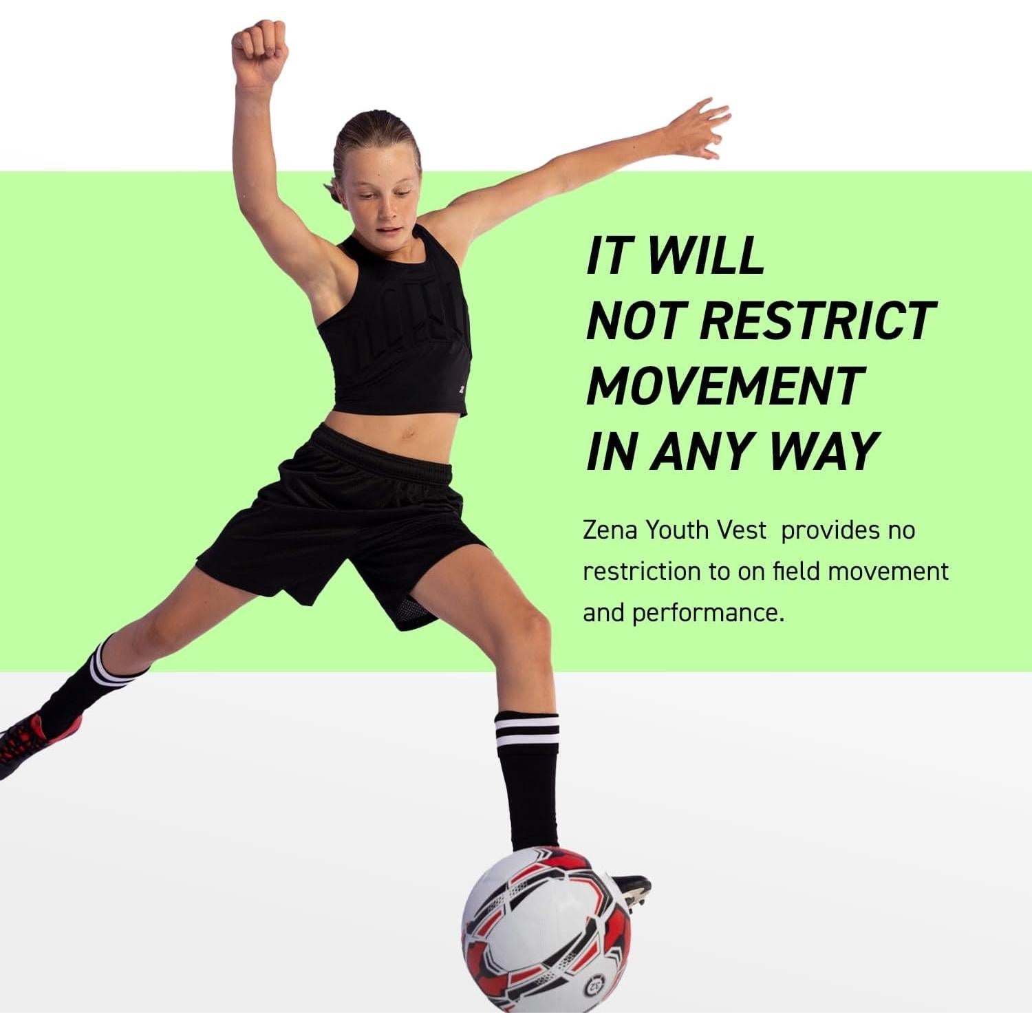 Chaleco Protector de Pecho Zena Sport Juvenil - Niñas 7-13 Años - Negro