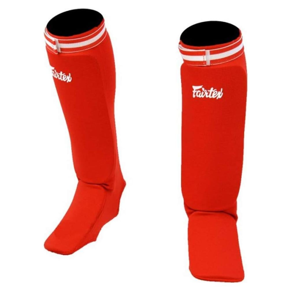 Protectores de Espinillas Fairtex SPE1 Rojo Talla Única MMA Kickboxing