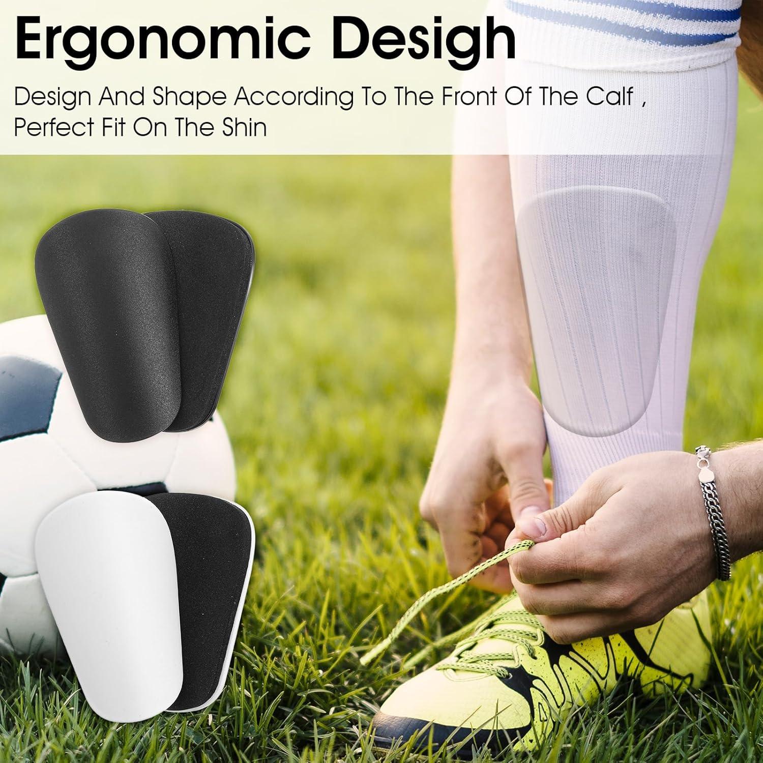 Espinilleras de Fútbol Ymapinc Ultra Livianas Negro y Blanco