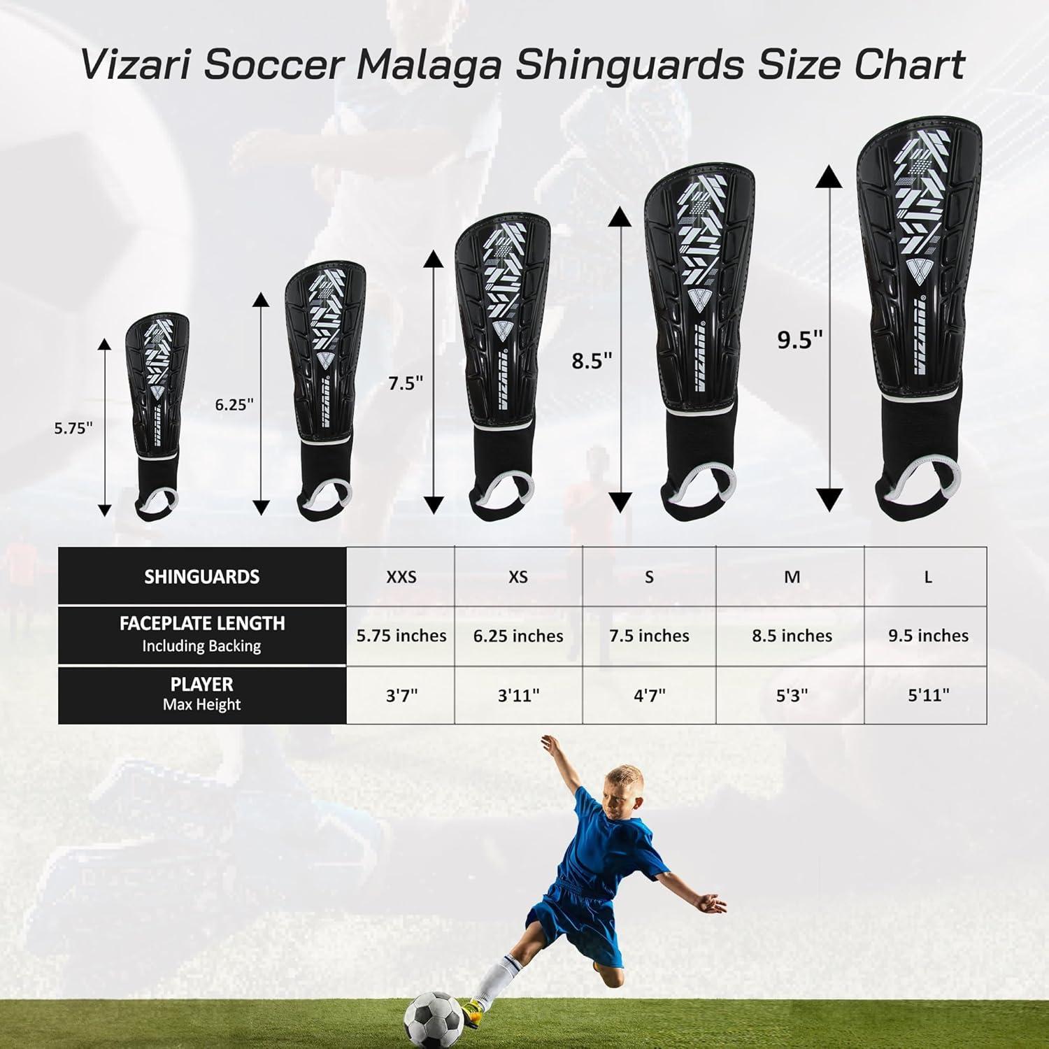 Protectores de Espinilla Vizari Malaga para Niños - Negro