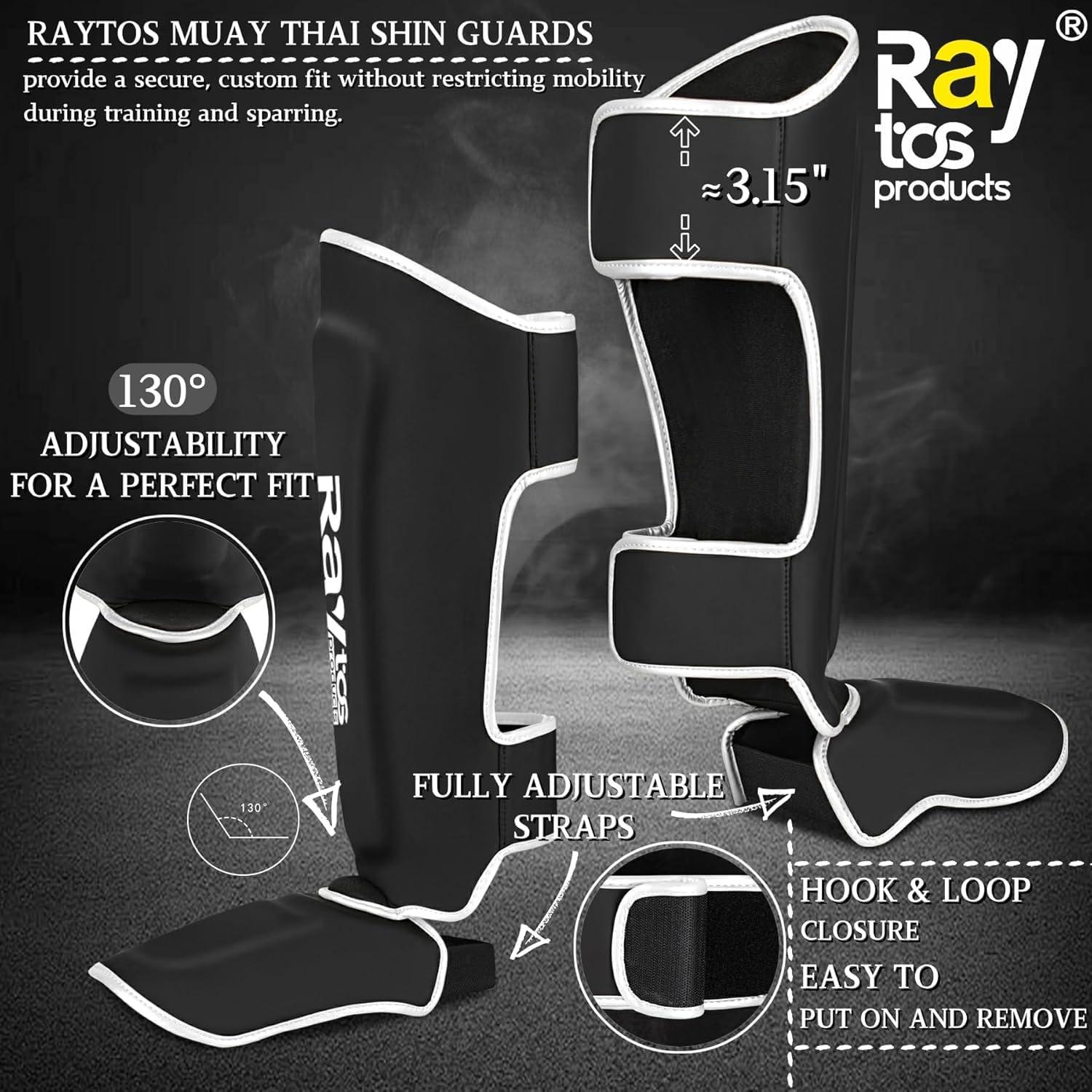 Protectores de Espinillas Raytos RYSG1.0 para Muay Thai y MMA