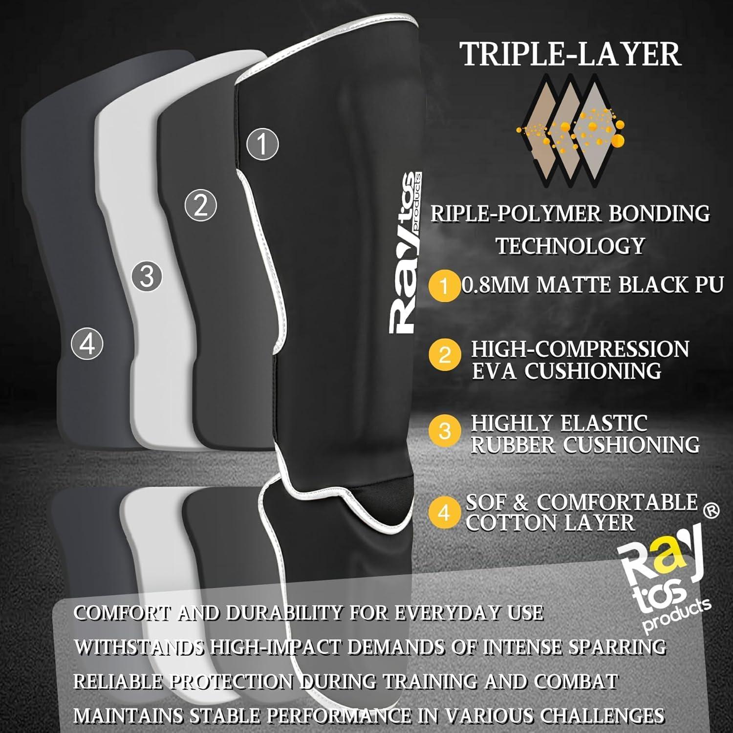 Protectores de Espinillas Raytos RYSG1.0 para Muay Thai y MMA