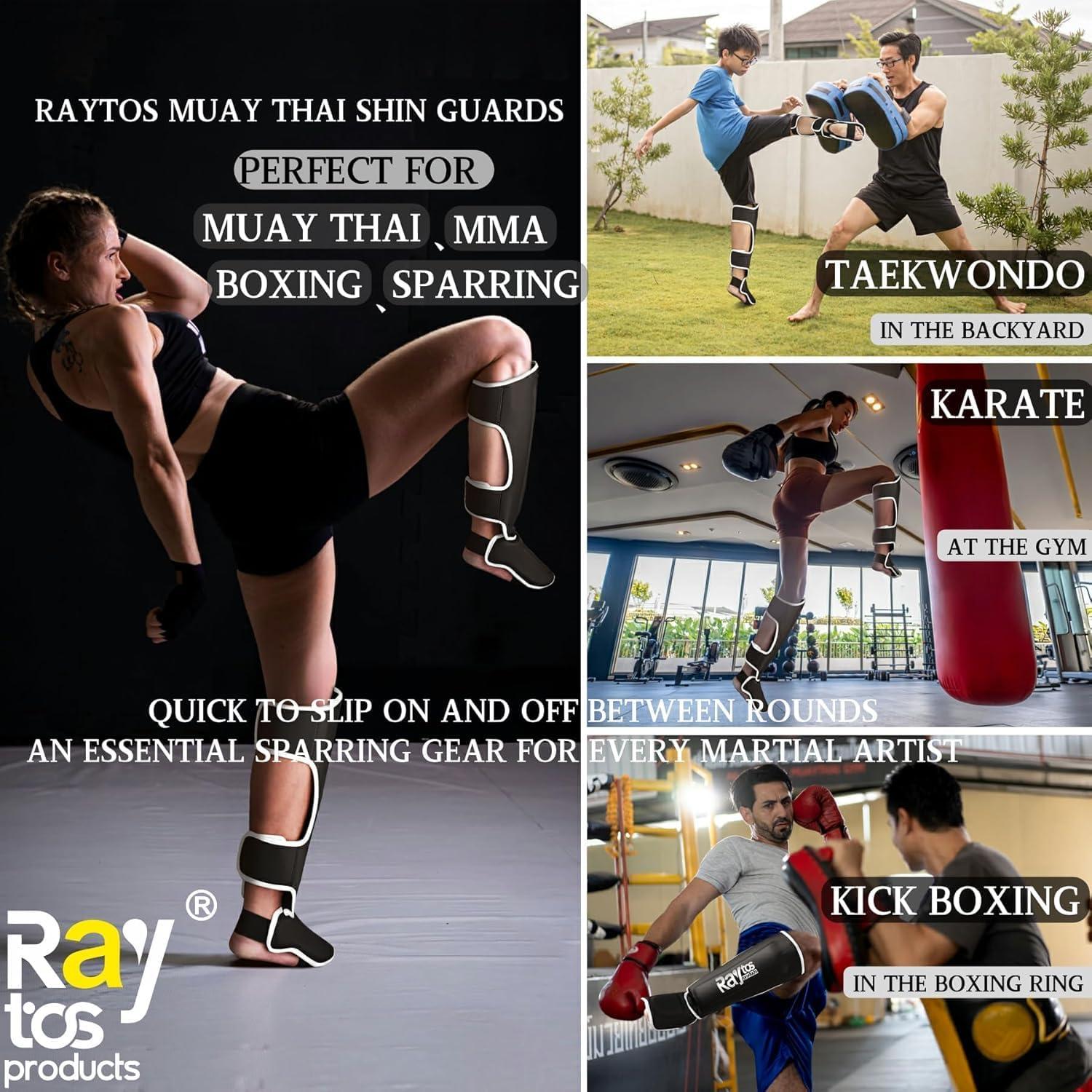 Protectores de Espinillas Raytos RYSG1.0 para Muay Thai y MMA