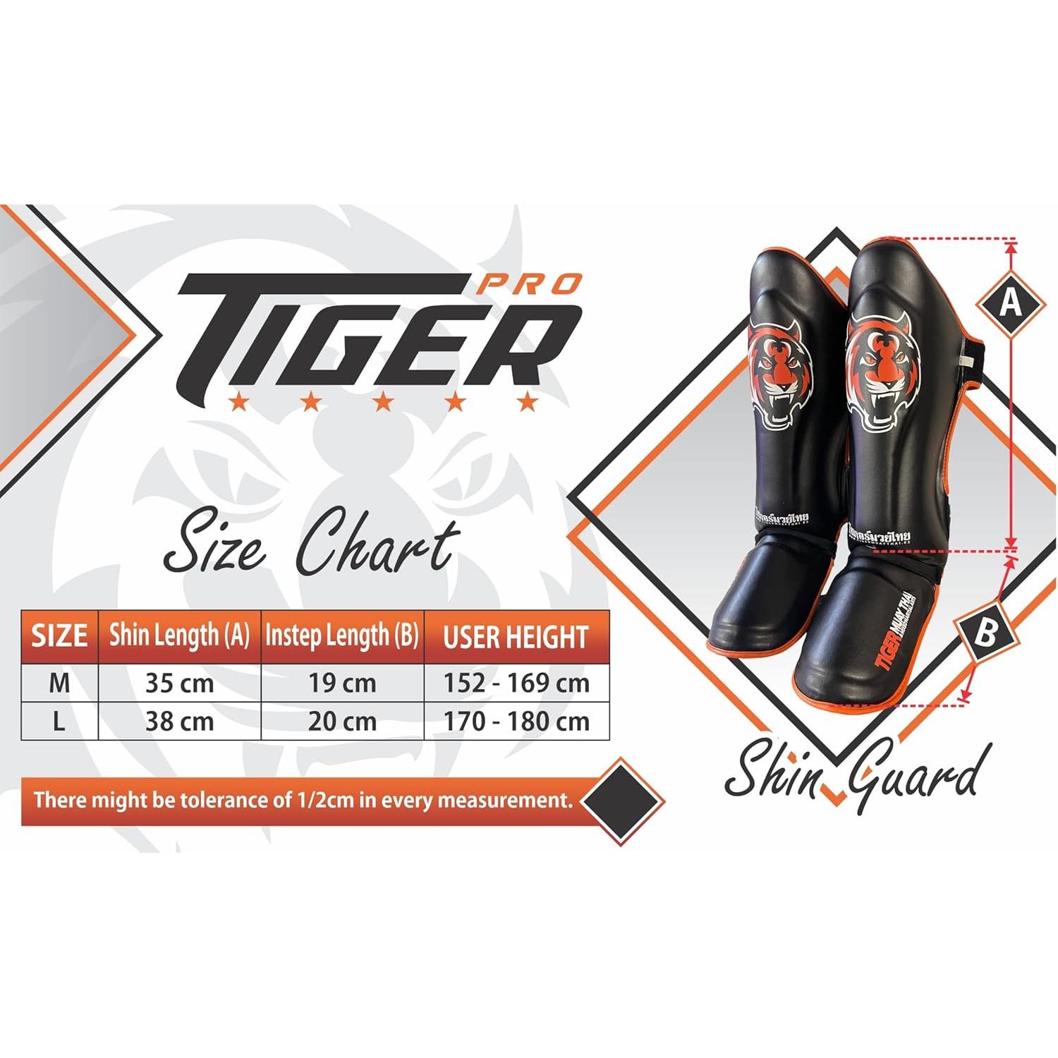 Protectores de Espinillas Tiger Pro MMA Muay Thai Unisex Mediano