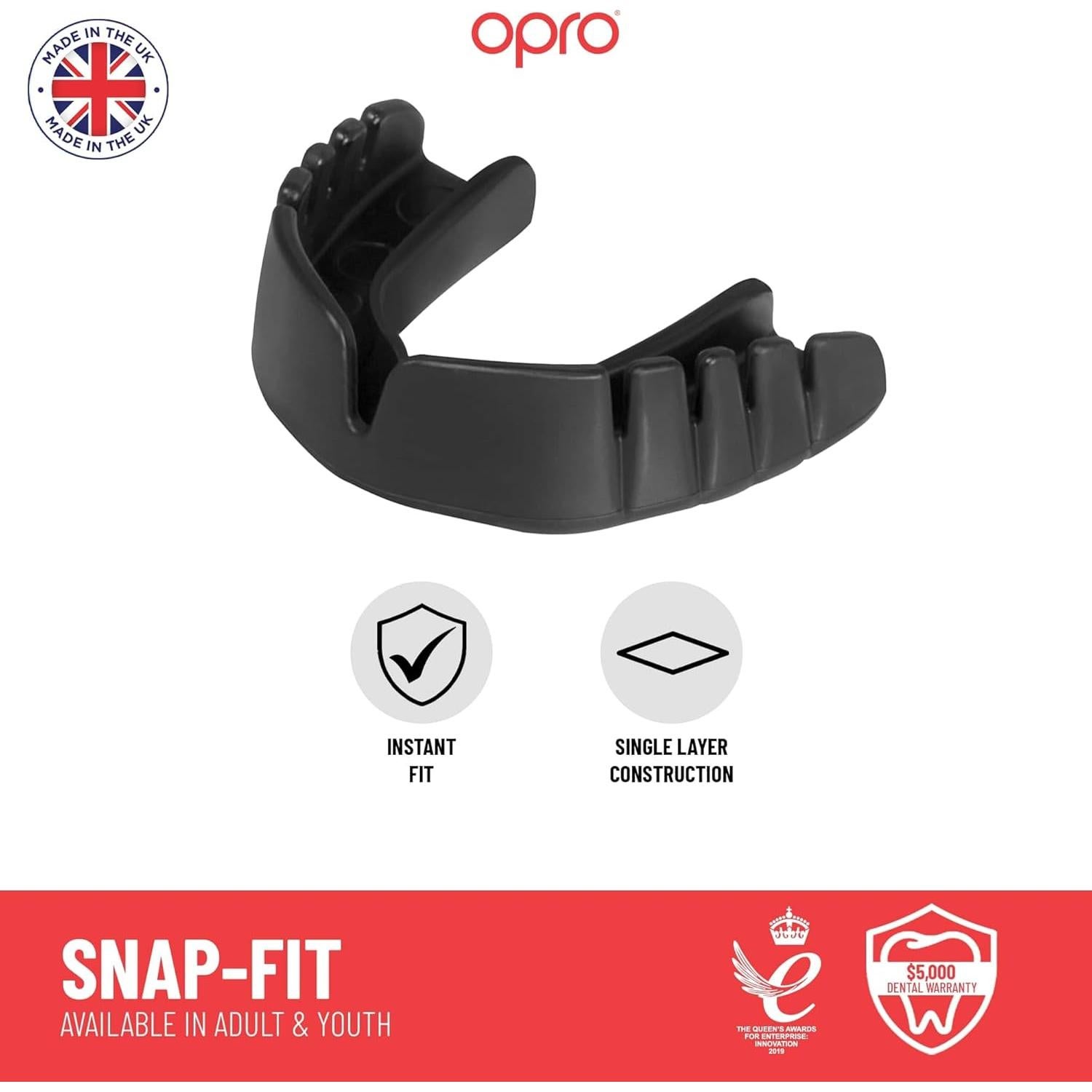 Protector Bucal OPRO Snap-Fit Juvenil Blanco - MMA, Boxeo, Rugby