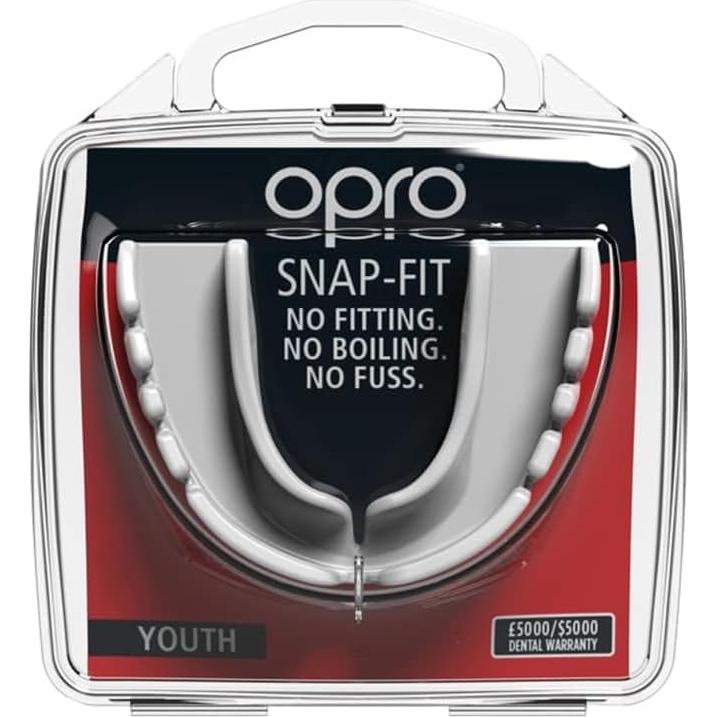 Protector Bucal OPRO Snap-Fit Juvenil Blanco - MMA, Boxeo, Rugby