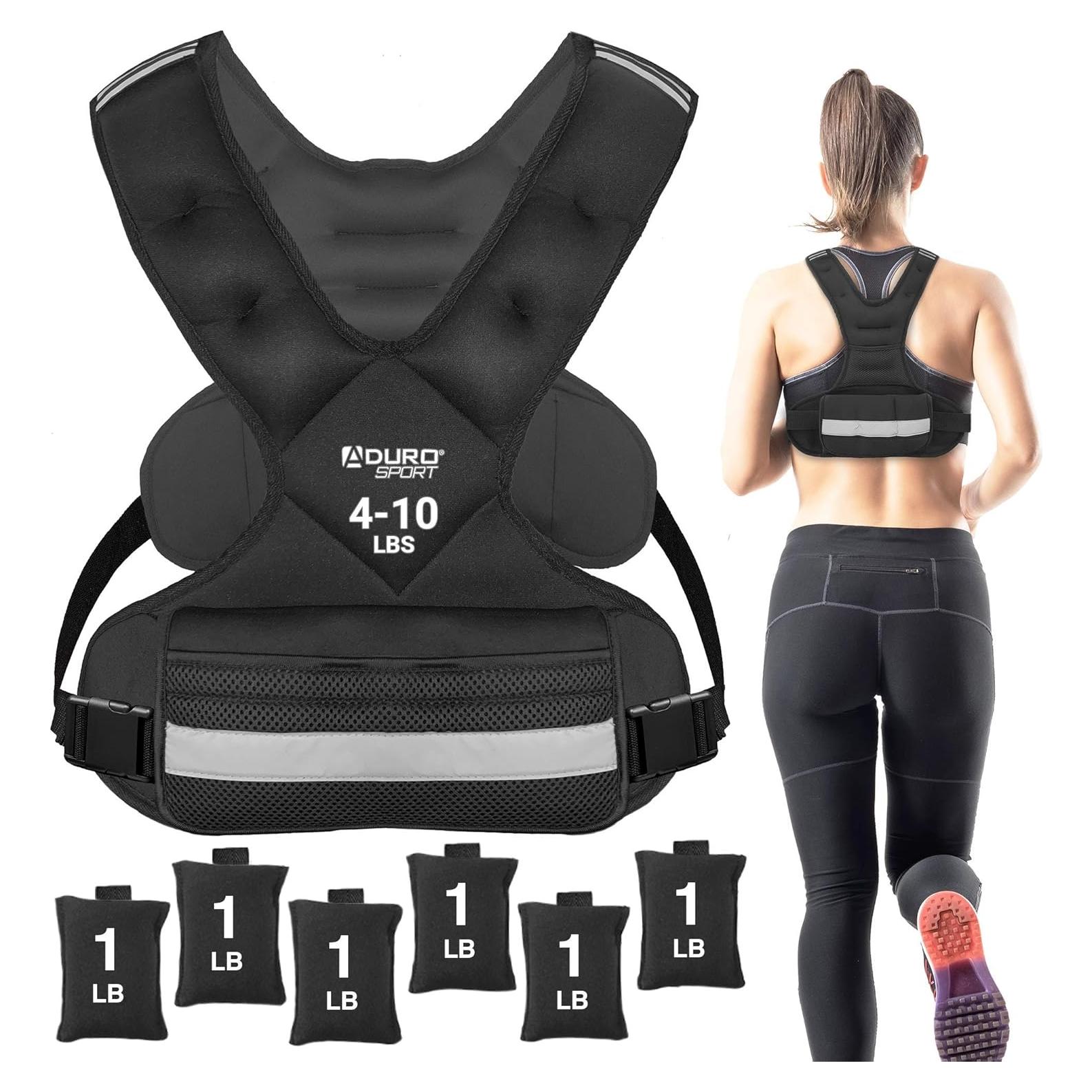 Chaleco con peso ajustable Aduro Sport 1.81-4.53kg para entrenamiento