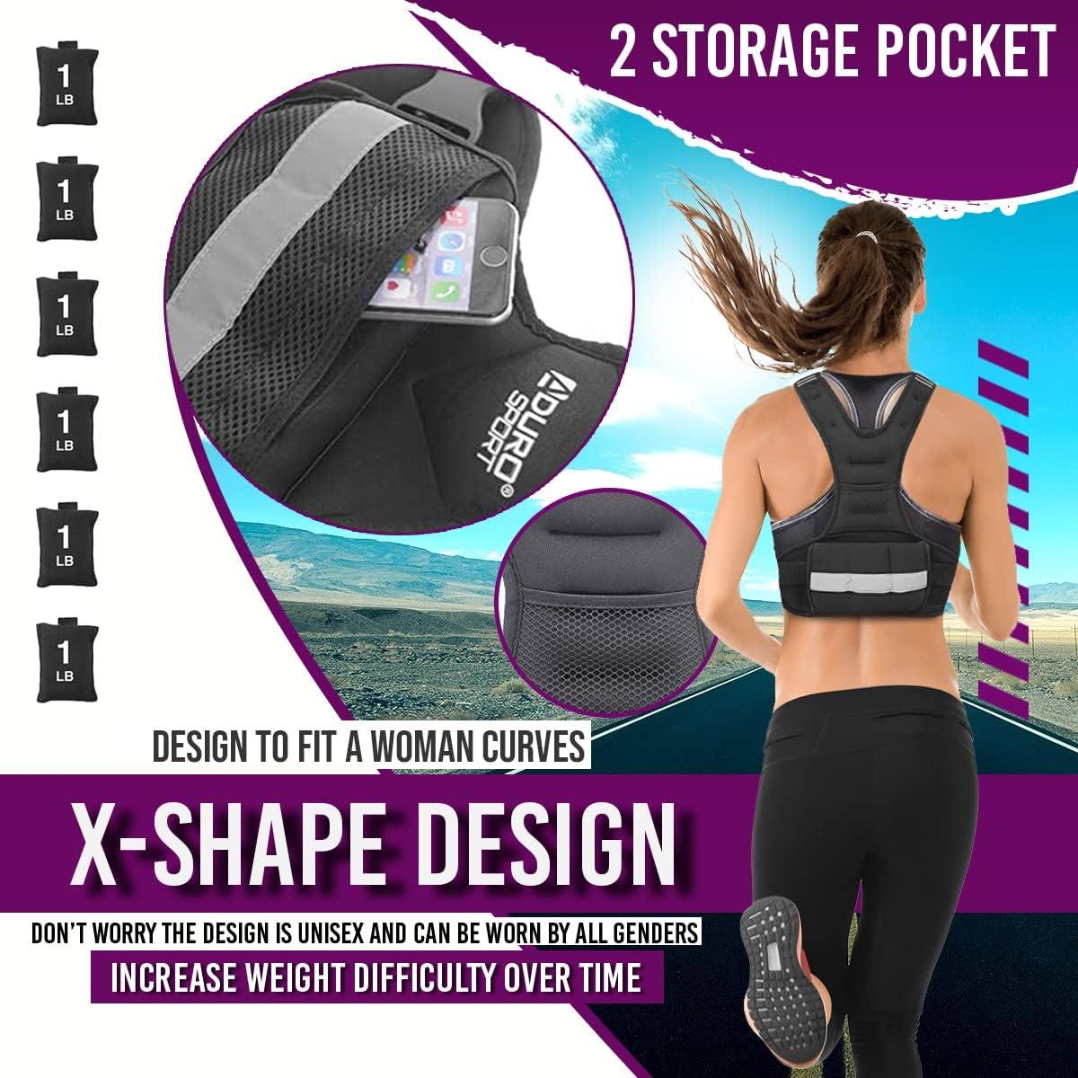 Chaleco con peso ajustable Aduro Sport 1.81-4.53kg para entrenamiento