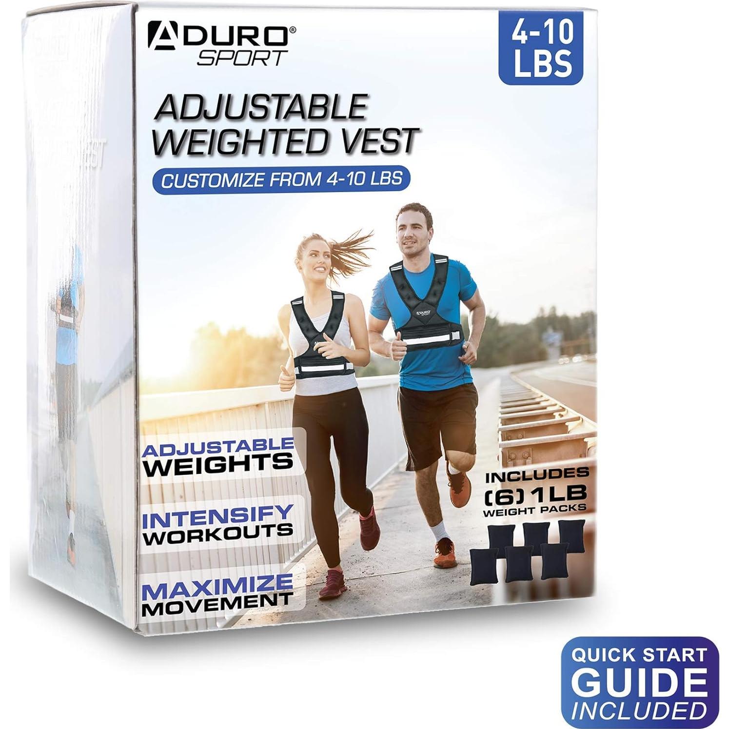 Chaleco con peso ajustable Aduro Sport 1.81-4.53kg para entrenamiento