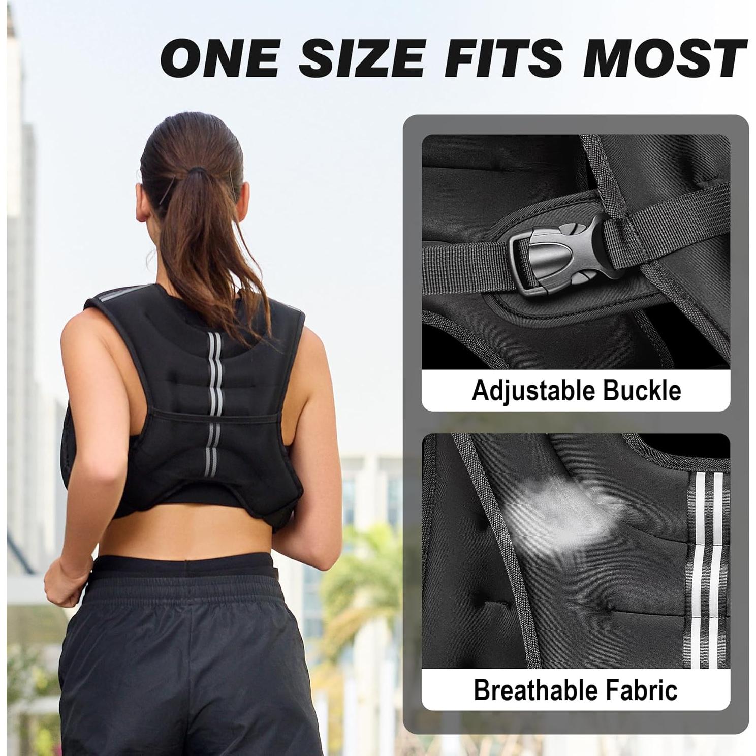 Chaleco con peso ajustable LEKÄRO 5.44kg para entrenamiento