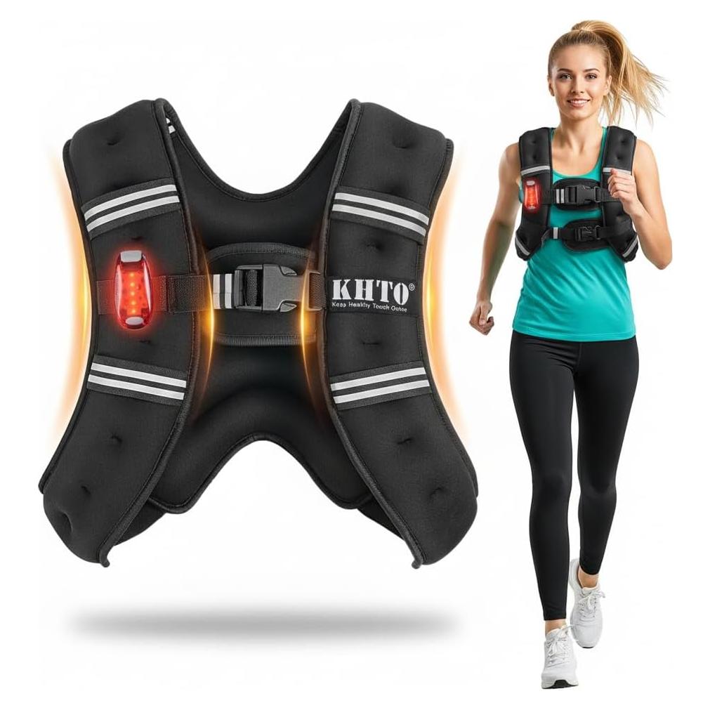 Chaleco de Peso KHTO 2.27kg con Luz Reflectante para Entrenamiento