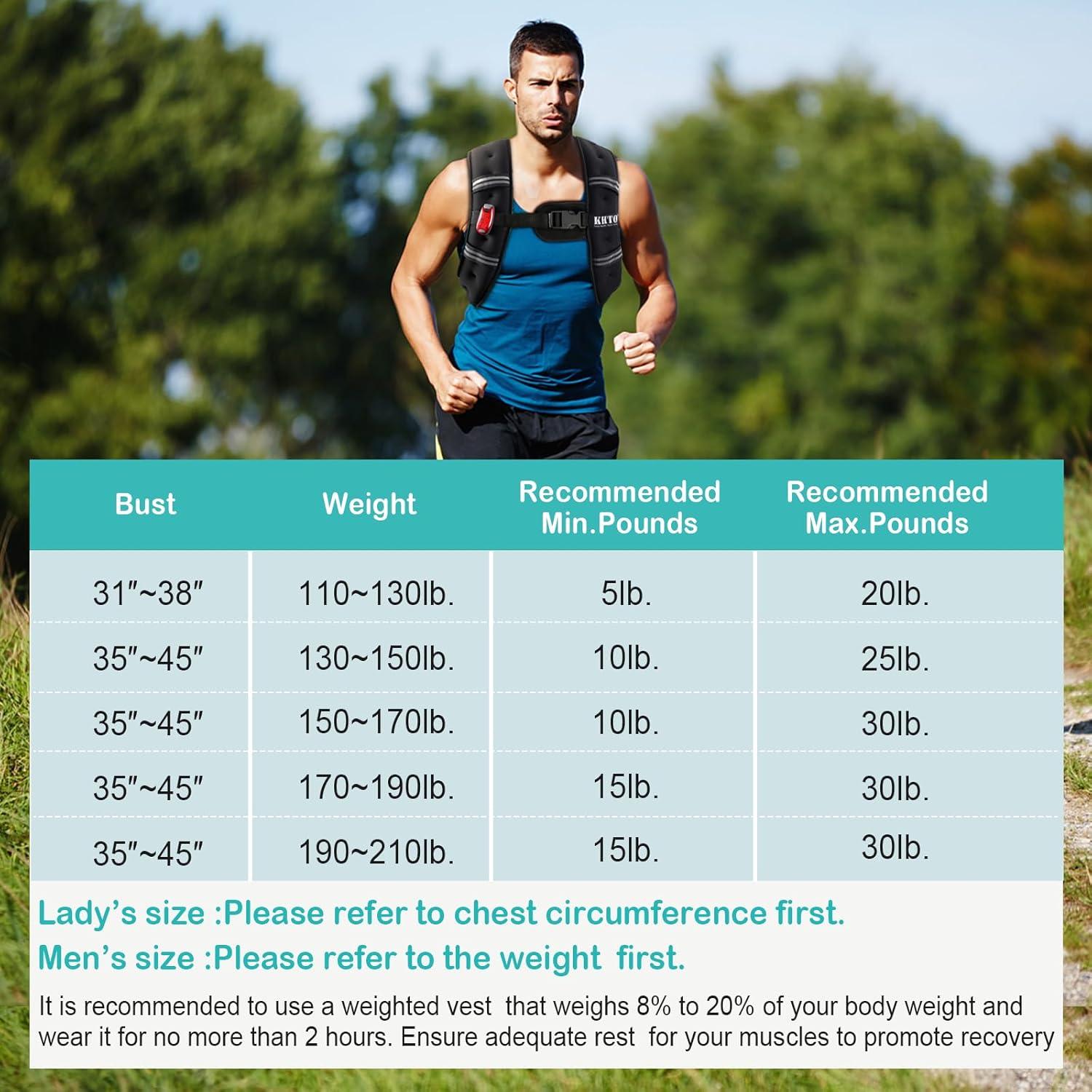 Chaleco de Peso KHTO 2.27kg con Luz Reflectante para Entrenamiento