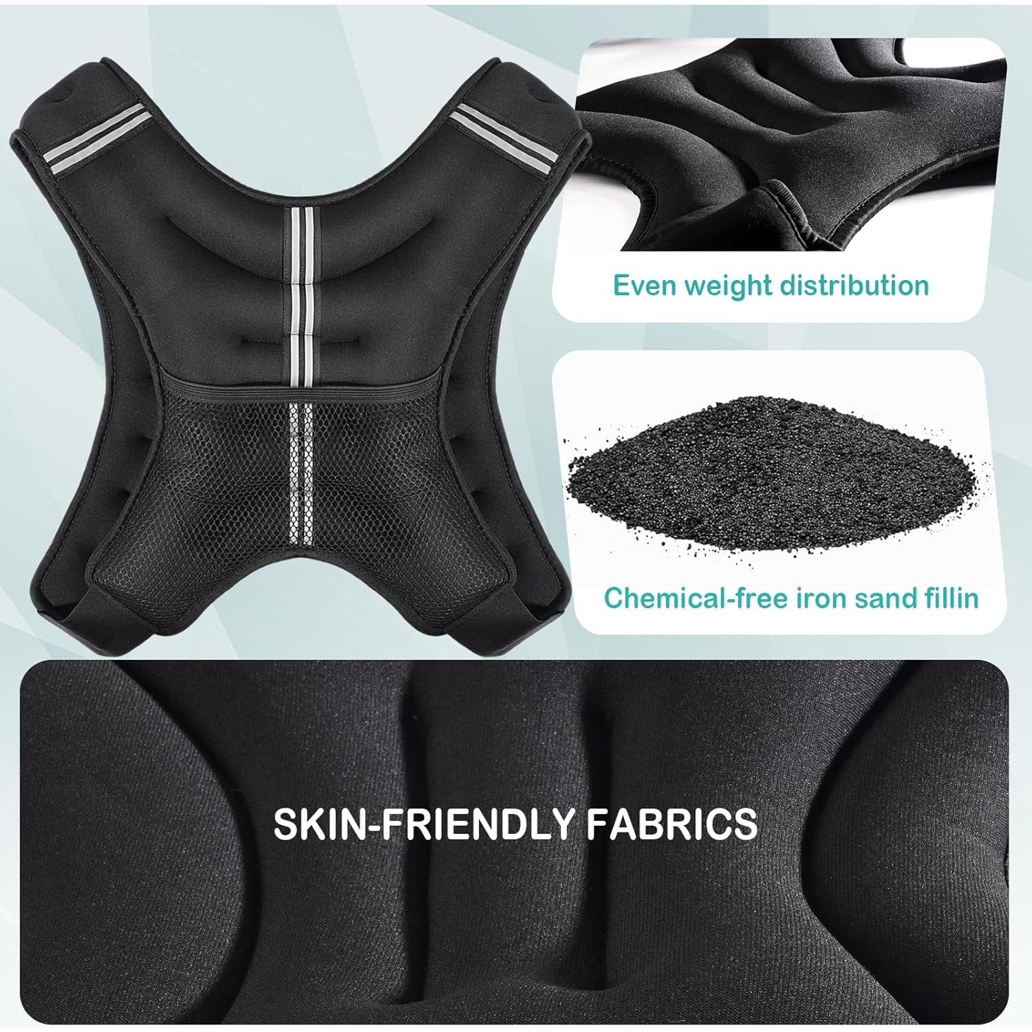 Chaleco de Peso KHTO 2.27kg con Luz Reflectante para Entrenamiento