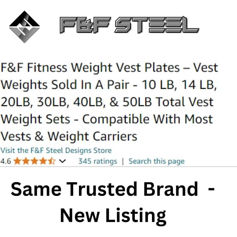 Chaleco con Pesas Ajustable F&F STEEL 1.7 kg - Fitness y Rucking