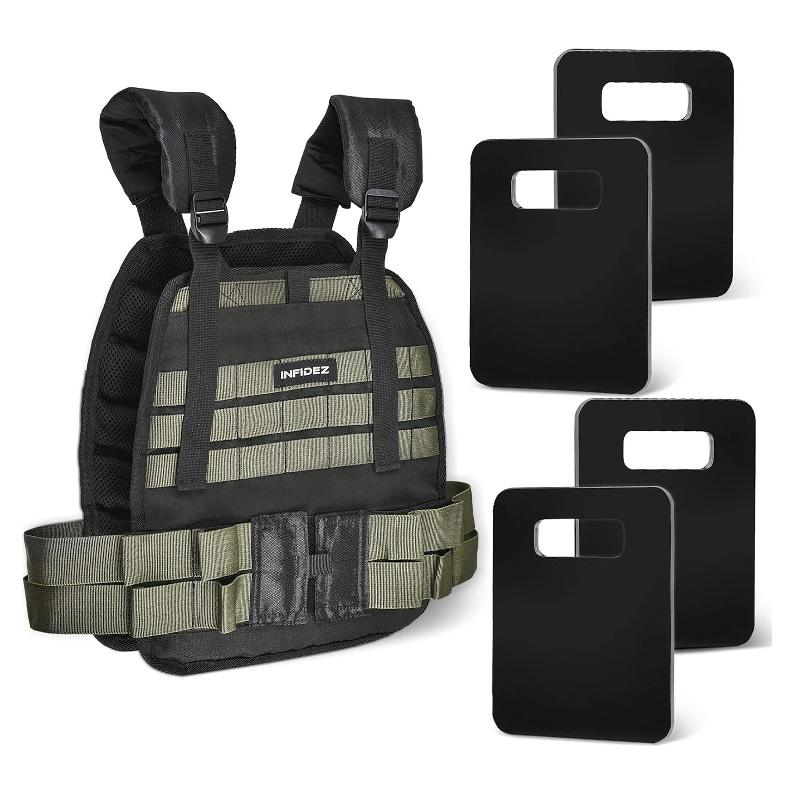Chaleco Táctico Ajustable INFIDEZ 5.4kg a 14kg con Pesas