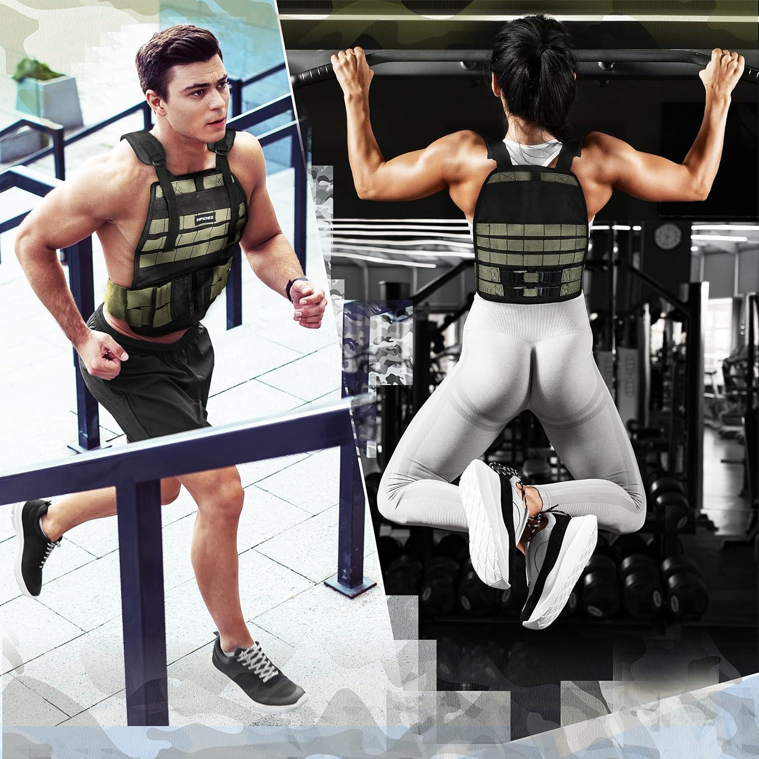 Chaleco Táctico Ajustable INFIDEZ 5.4kg a 14kg con Pesas