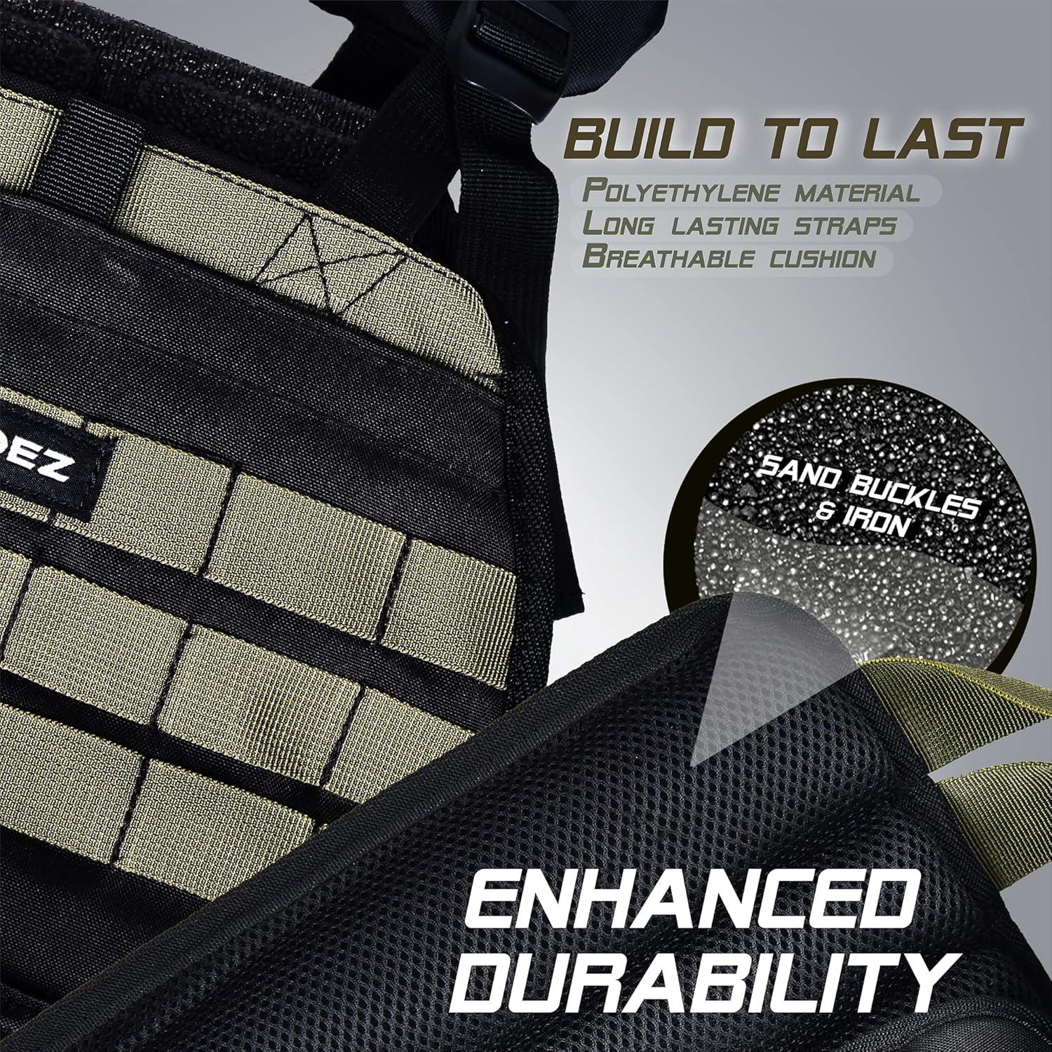 Chaleco Táctico Ajustable INFIDEZ 5.4kg a 14kg con Pesas