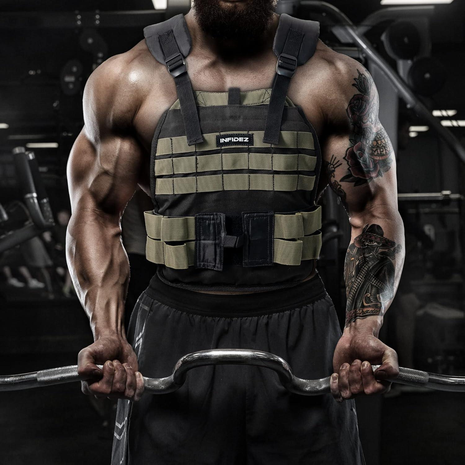 Chaleco Táctico Ajustable INFIDEZ 5.4kg a 14kg con Pesas