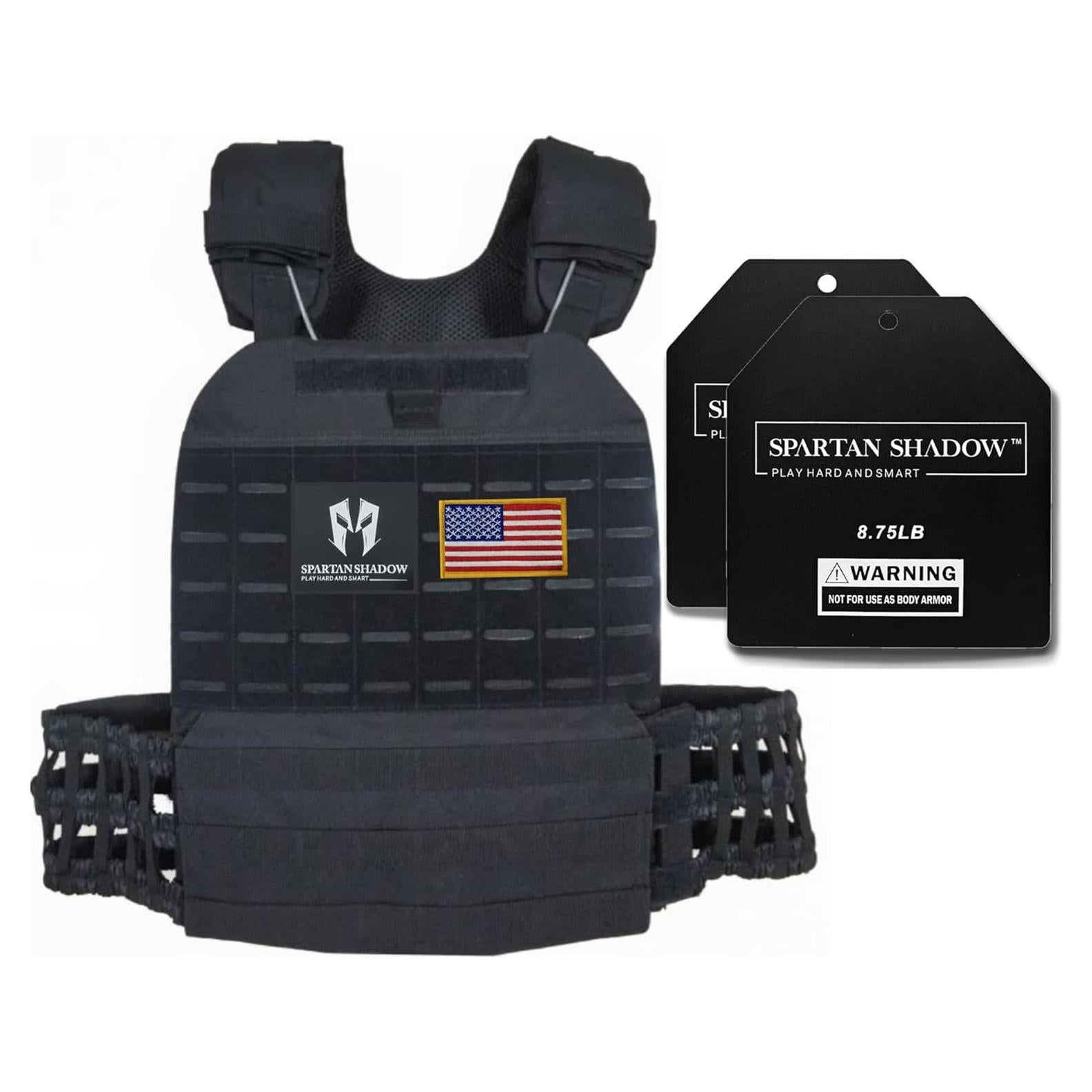 Chaleco con Peso Ajustable SPARTAN SHADOW 9.07 kg Negro